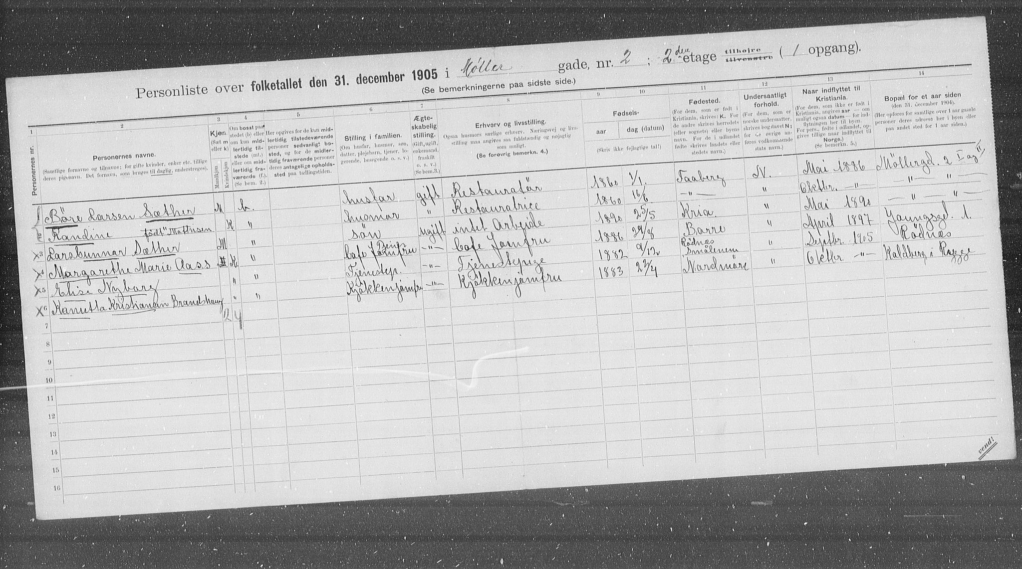 OBA, Municipal Census 1905 for Kristiania, 1905, p. 35887