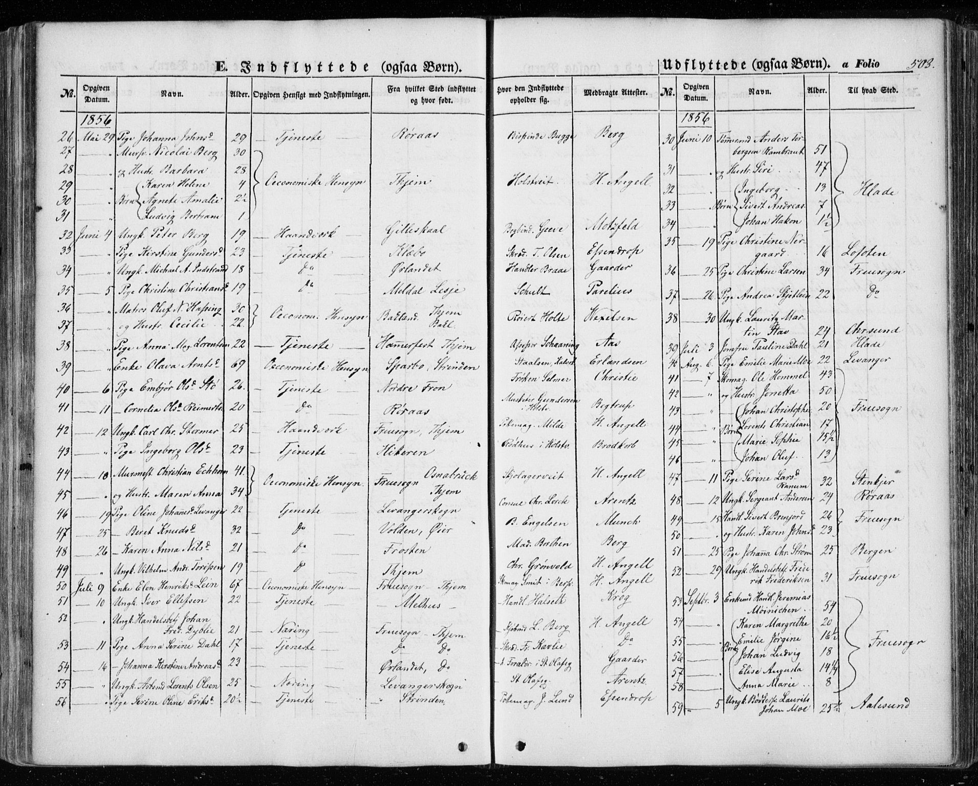 Ministerialprotokoller, klokkerbøker og fødselsregistre - Sør-Trøndelag, SAT/A-1456/601/L0051: Parish register (official) no. 601A19, 1848-1857, p. 503