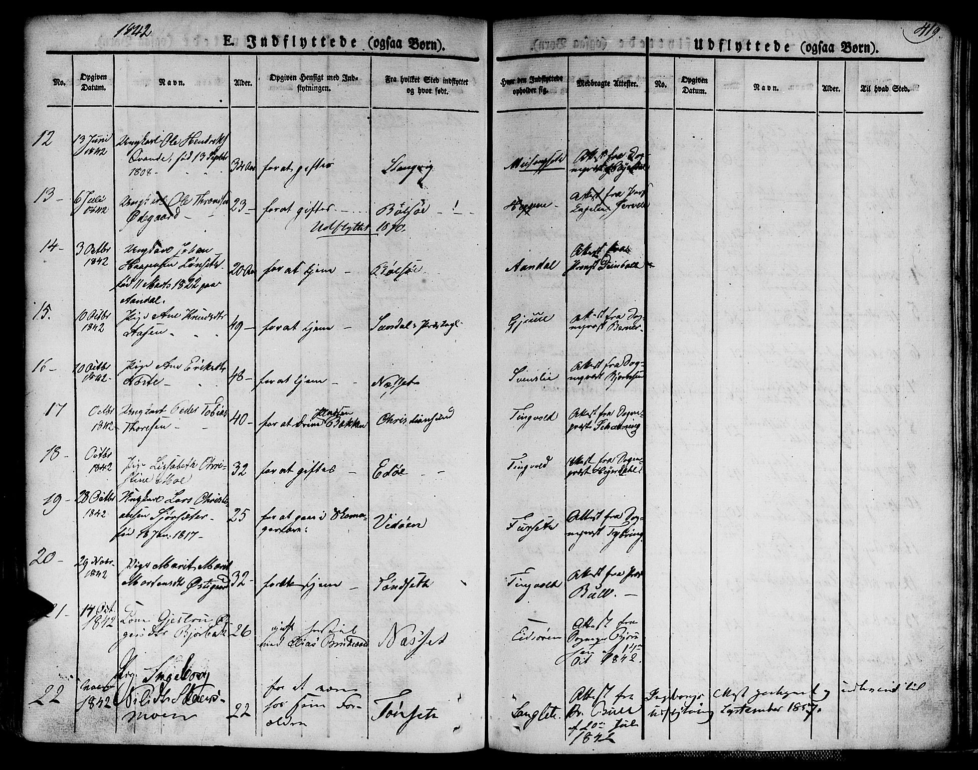 Ministerialprotokoller, klokkerbøker og fødselsregistre - Møre og Romsdal, AV/SAT-A-1454/586/L0983: Parish register (official) no. 586A09, 1829-1843, p. 419