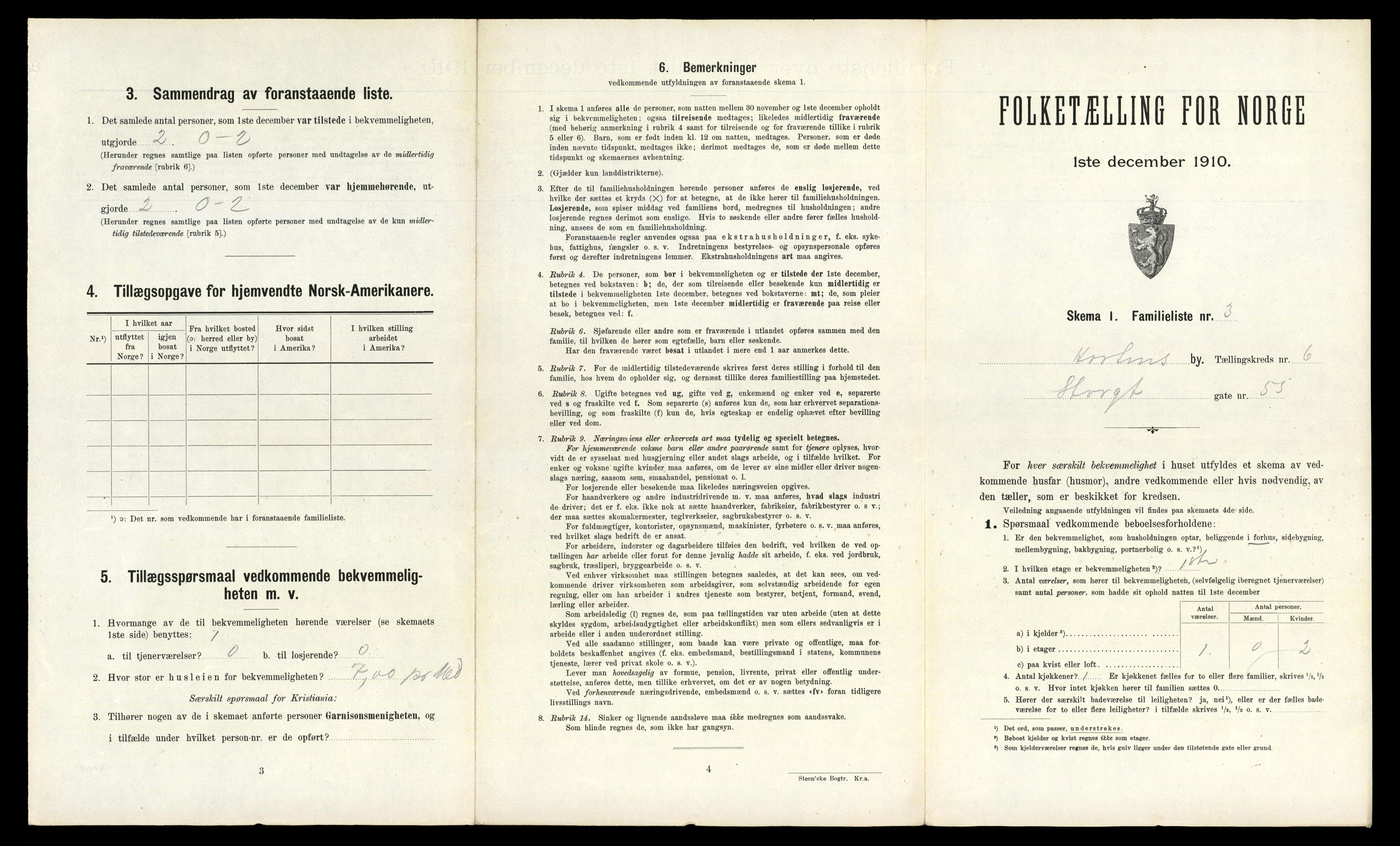 RA, 1910 census for Horten, 1910, p. 6182