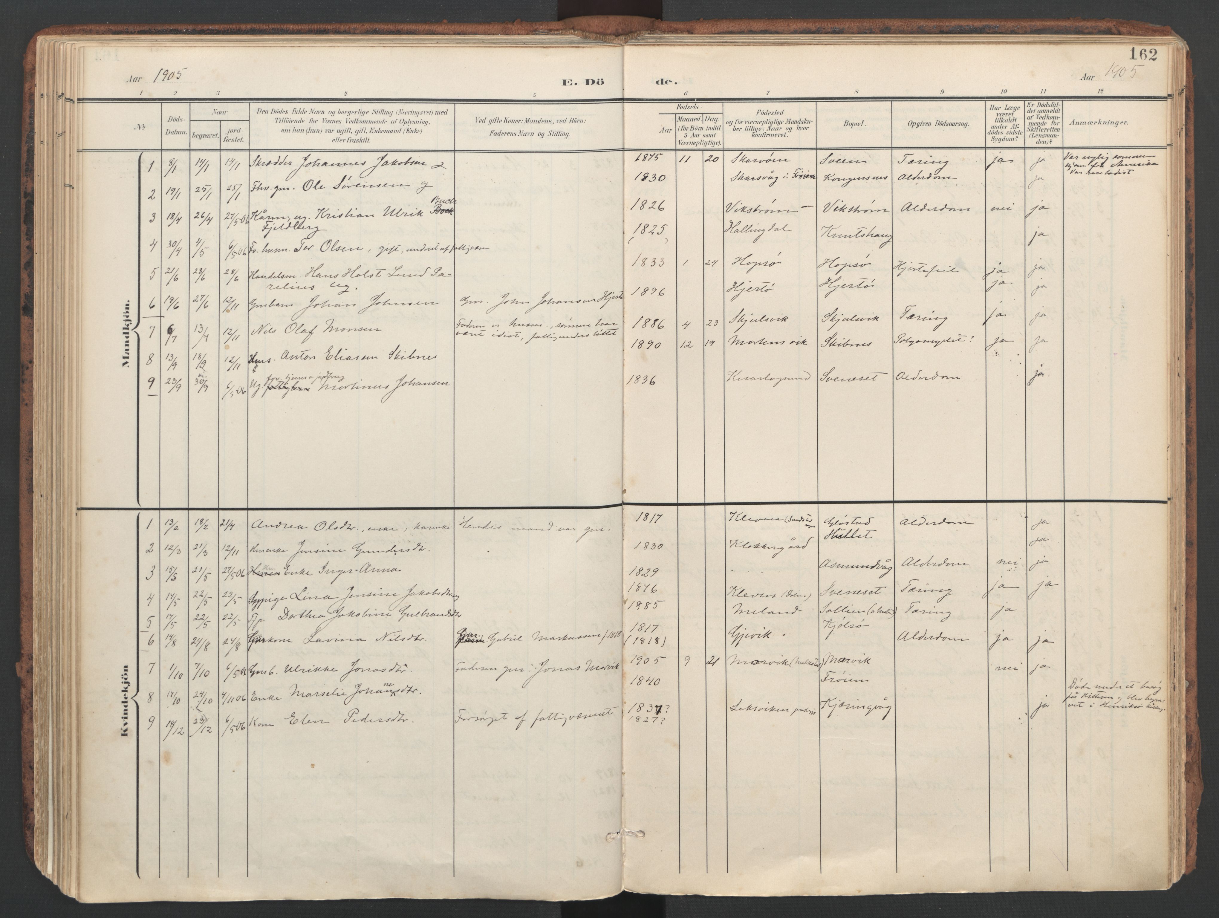 Ministerialprotokoller, klokkerbøker og fødselsregistre - Sør-Trøndelag, SAT/A-1456/634/L0537: Parish register (official) no. 634A13, 1896-1922, p. 162