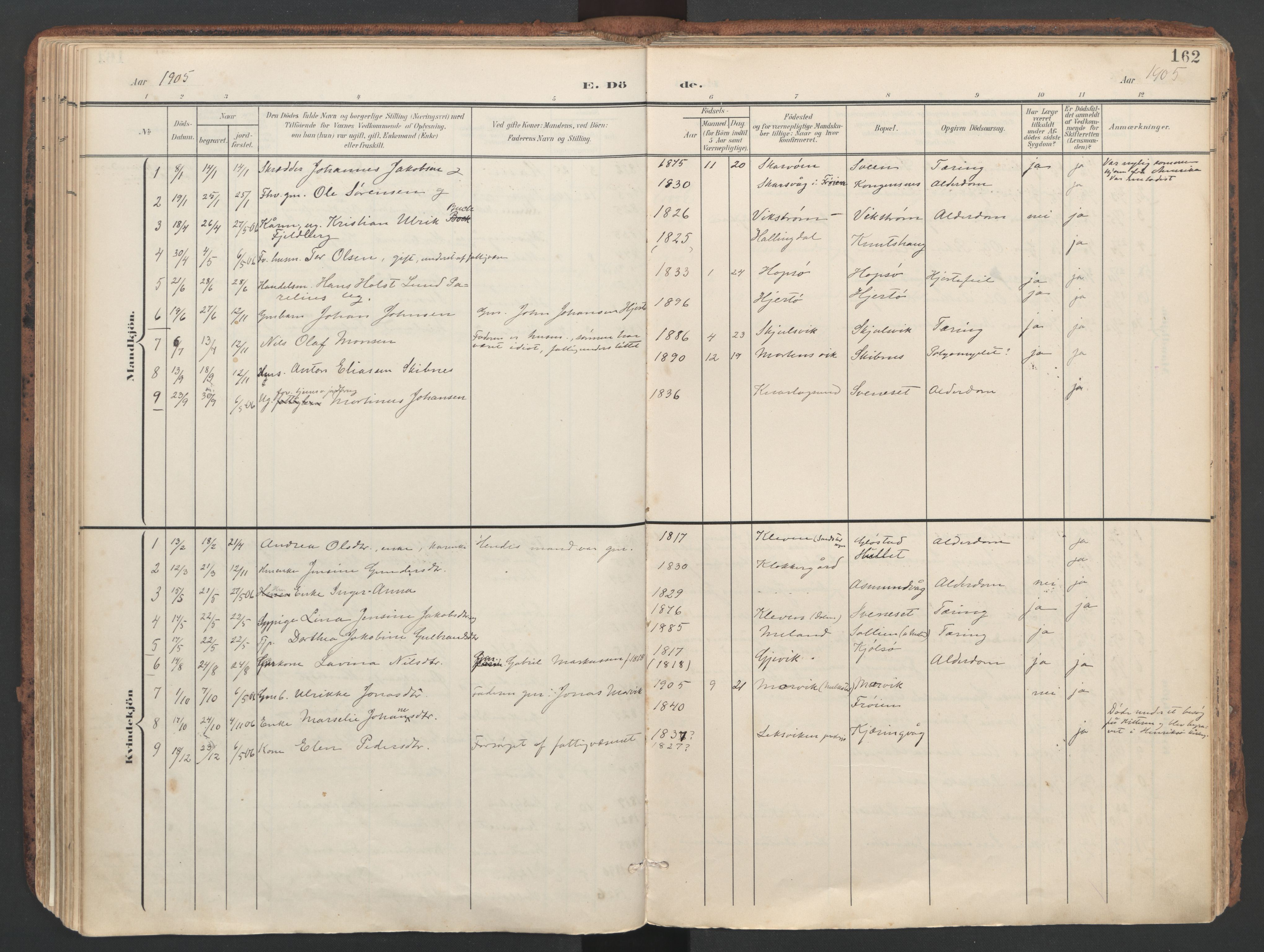 Ministerialprotokoller, klokkerbøker og fødselsregistre - Sør-Trøndelag, AV/SAT-A-1456/634/L0537: Parish register (official) no. 634A13, 1896-1922, p. 162