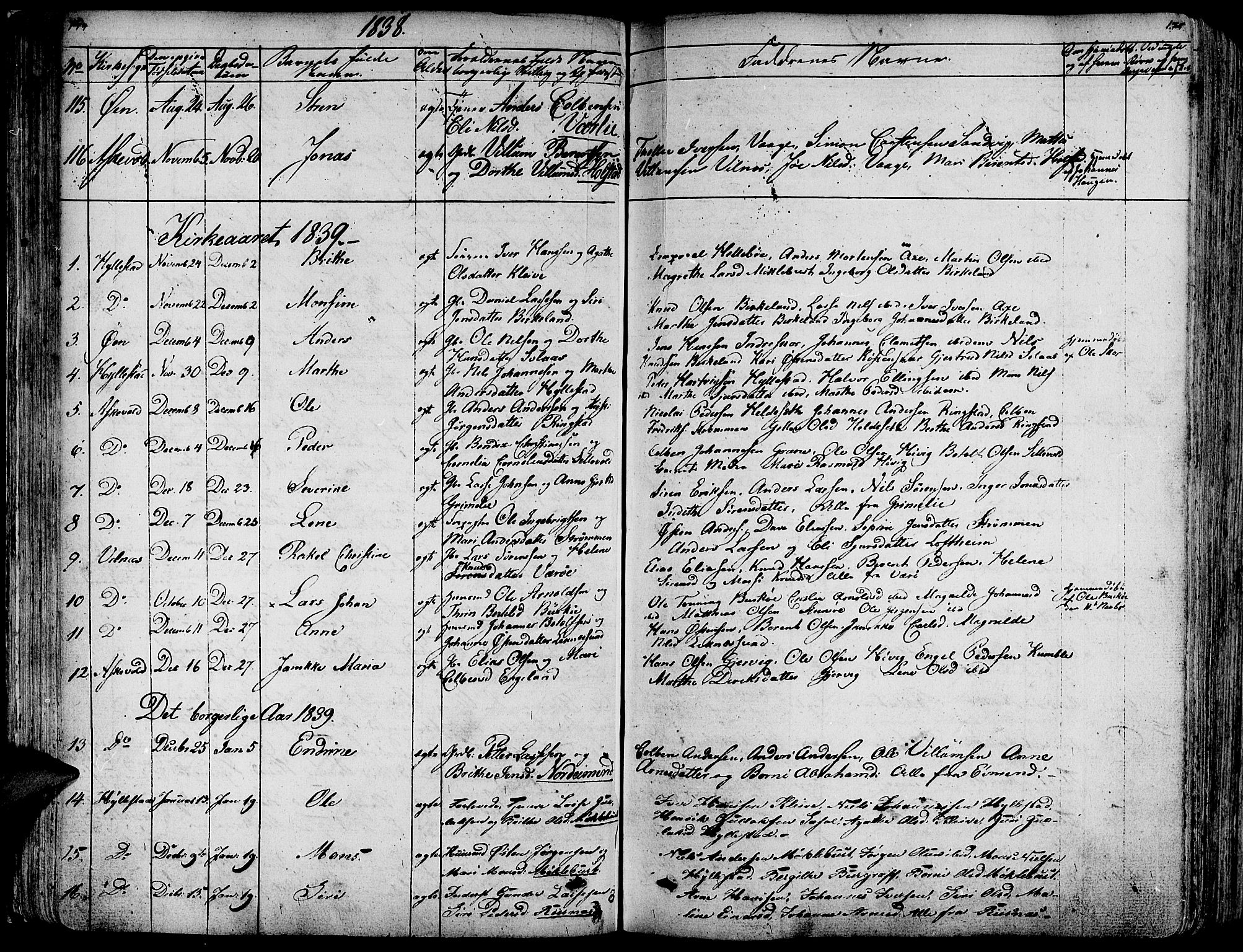 Askvoll sokneprestembete, AV/SAB-A-79501/H/Haa/Haaa/L0010: Parish register (official) no. A 10, 1821-1844, p. 174-175