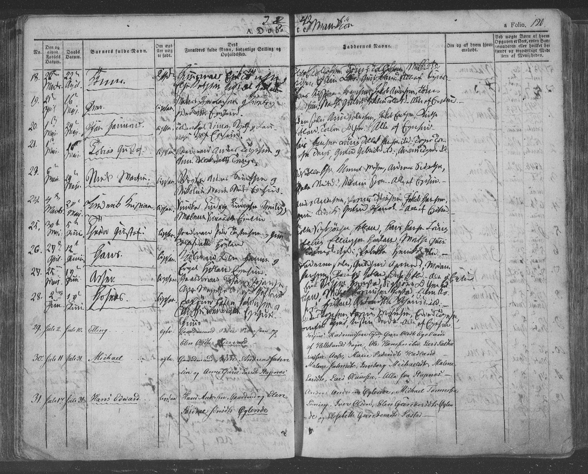 Eigersund sokneprestkontor, AV/SAST-A-101807/S08/L0009: Parish register (official) no. A 9, 1827-1850, p. 120