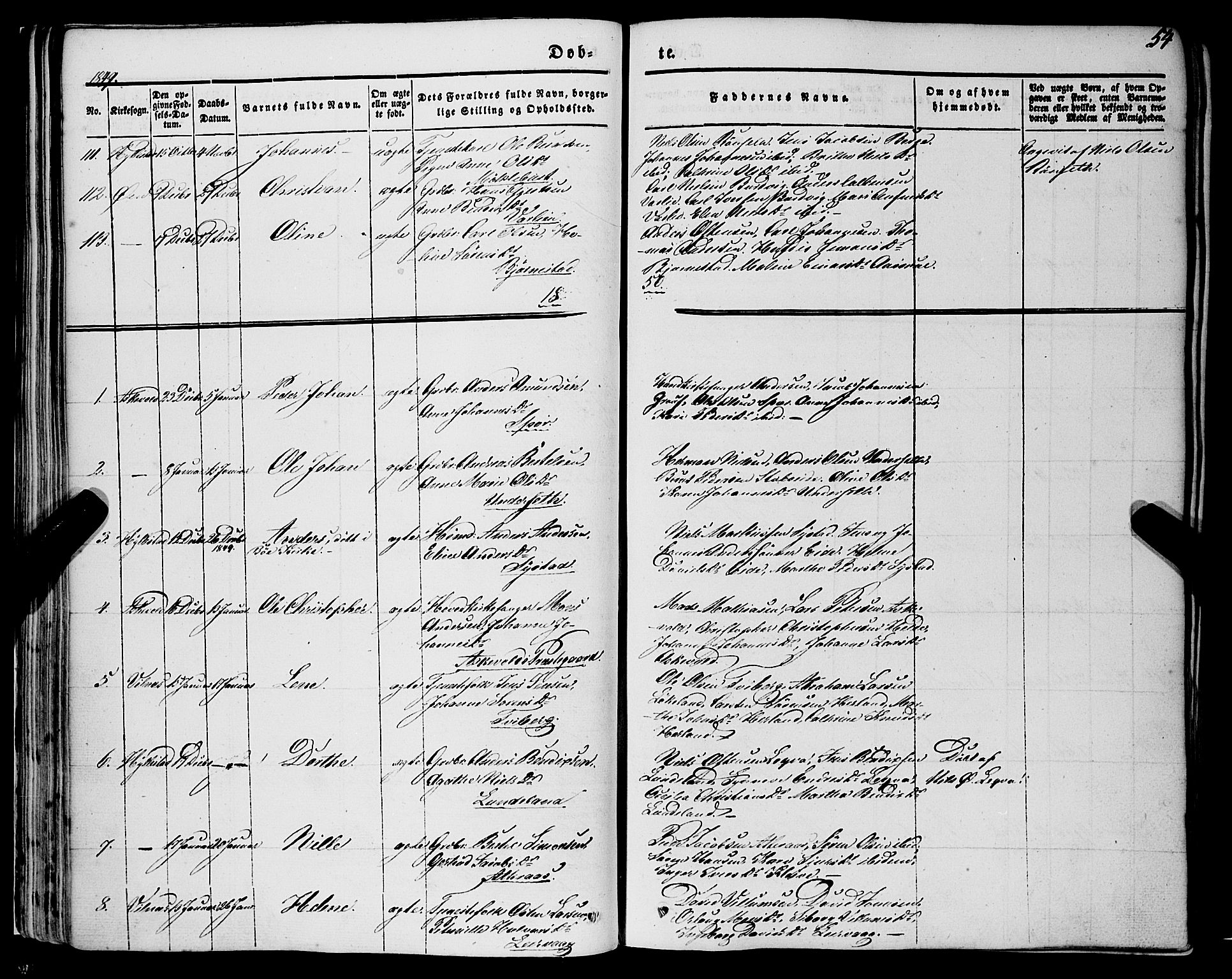 Askvoll sokneprestembete, AV/SAB-A-79501/H/Haa/Haaa/L0011/0001: Parish register (official) no. A 11 I, 1845-1864, p. 54