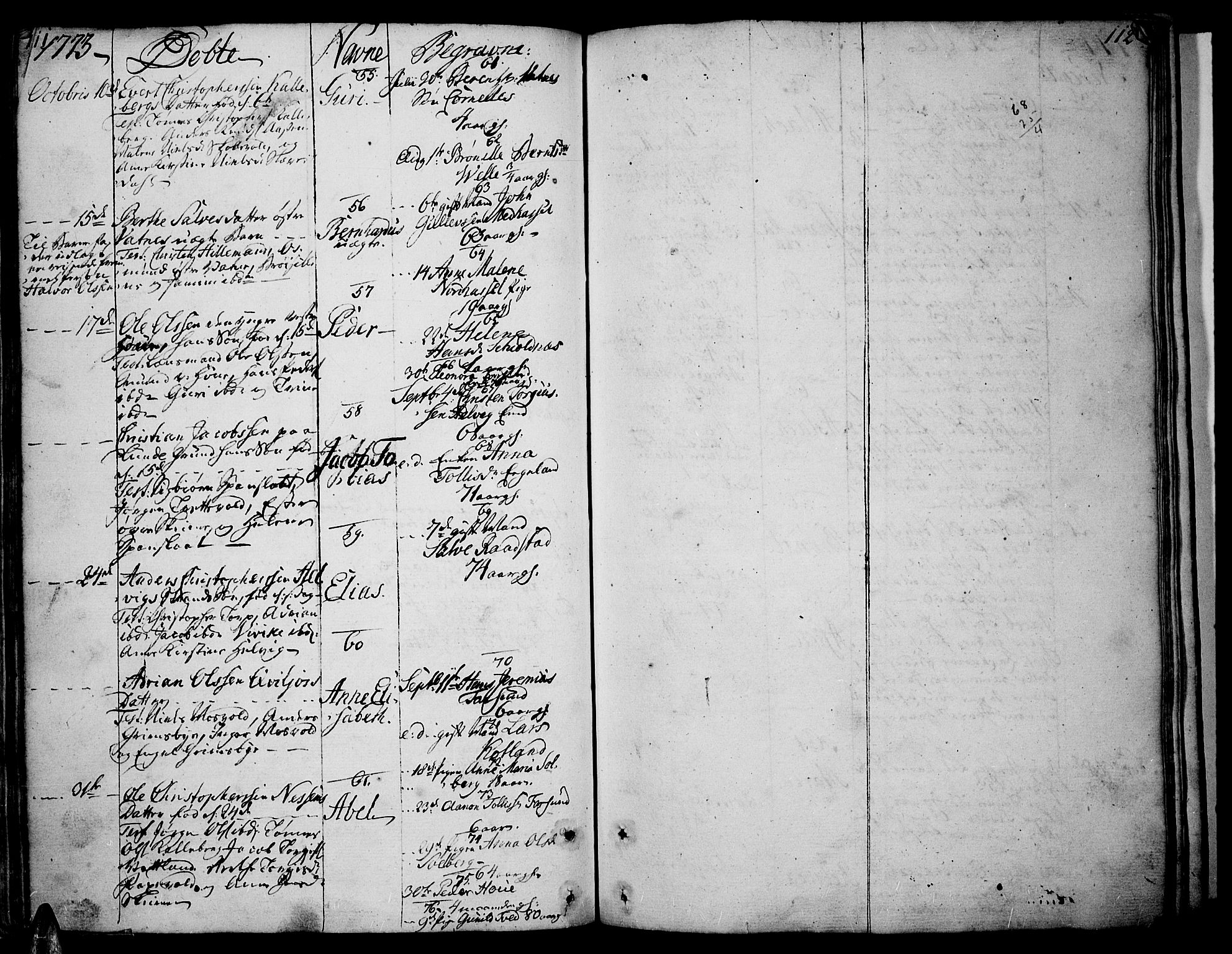 Lista sokneprestkontor, SAK/1111-0027/F/Fa/L0004: Parish register (official) no. A 4, 1768-1794, p. 111-112