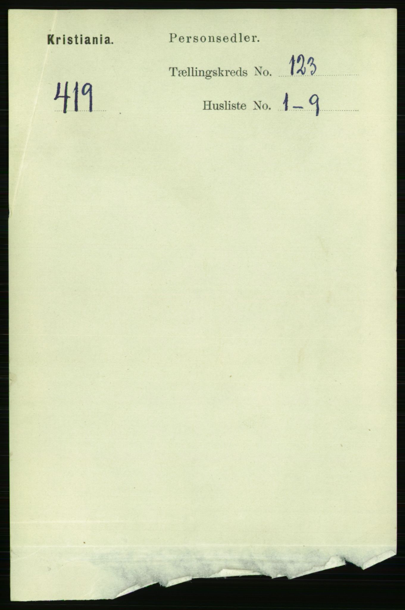 RA, 1891 census for 0301 Kristiania, 1891, p. 65105