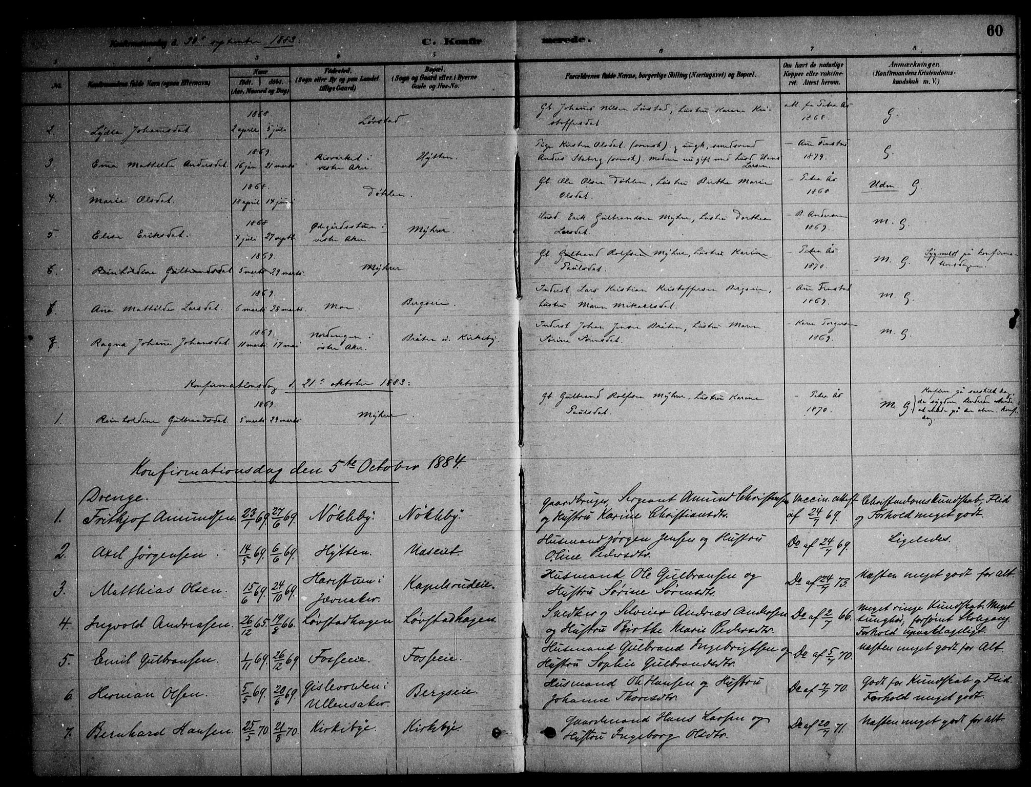 Nittedal prestekontor Kirkebøker, AV/SAO-A-10365a/F/Fb/L0001: Parish register (official) no. II 1, 1879-1901, p. 60