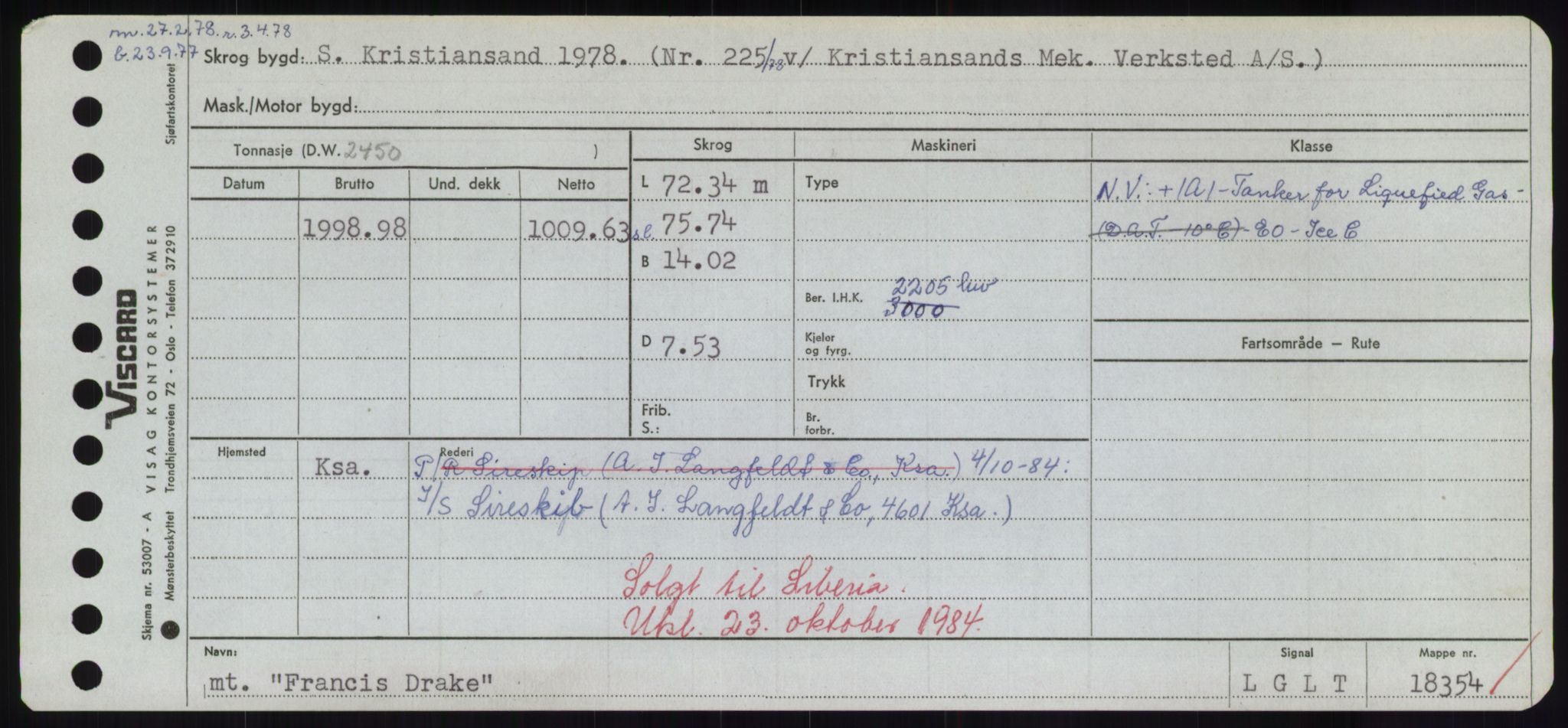 Sjøfartsdirektoratet med forløpere, Skipsmålingen, AV/RA-S-1627/H/Hd/L0011: Fartøy, Fla-Får, p. 301