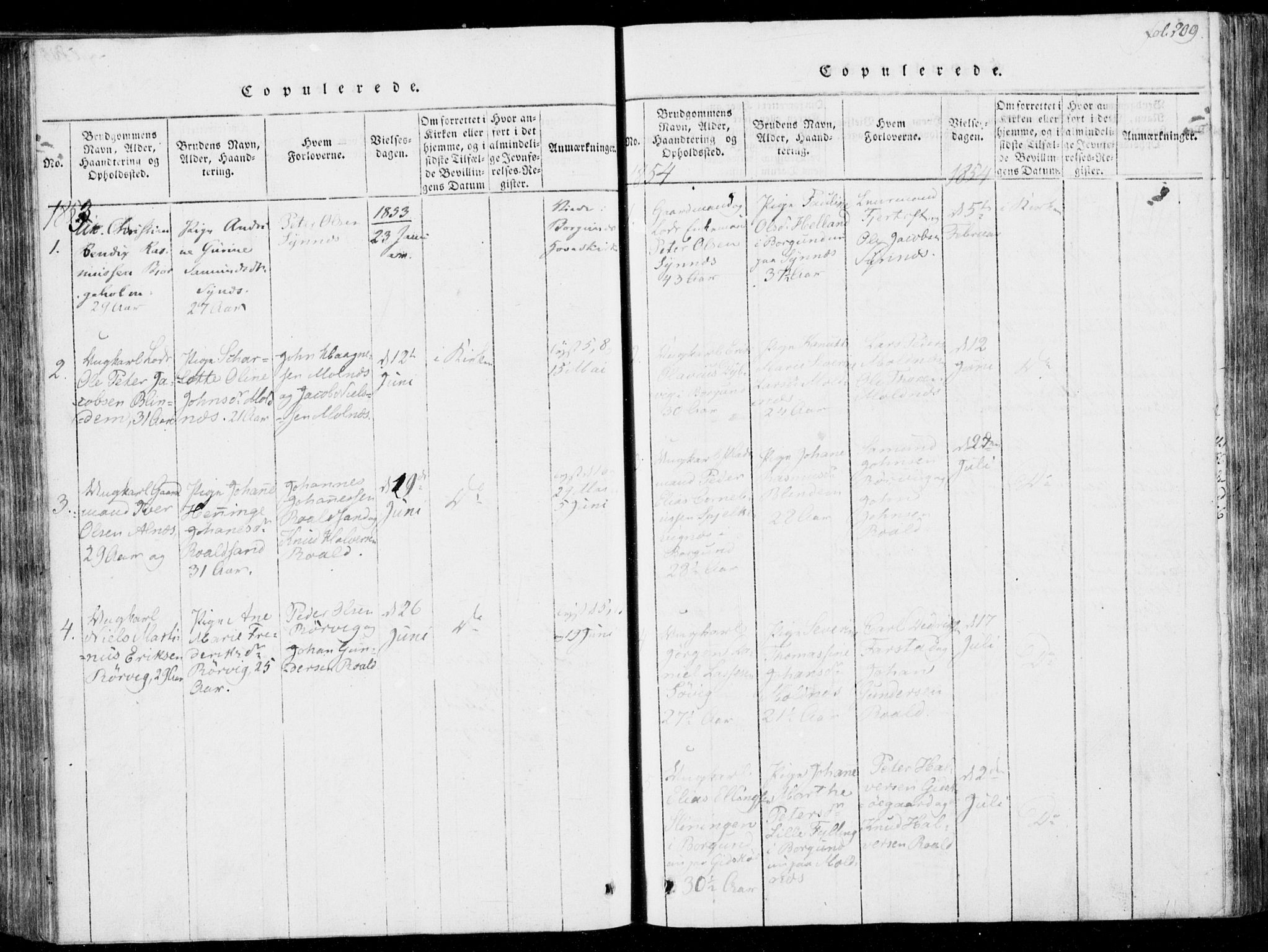 Ministerialprotokoller, klokkerbøker og fødselsregistre - Møre og Romsdal, SAT/A-1454/537/L0517: Parish register (official) no. 537A01, 1818-1862, p. 209