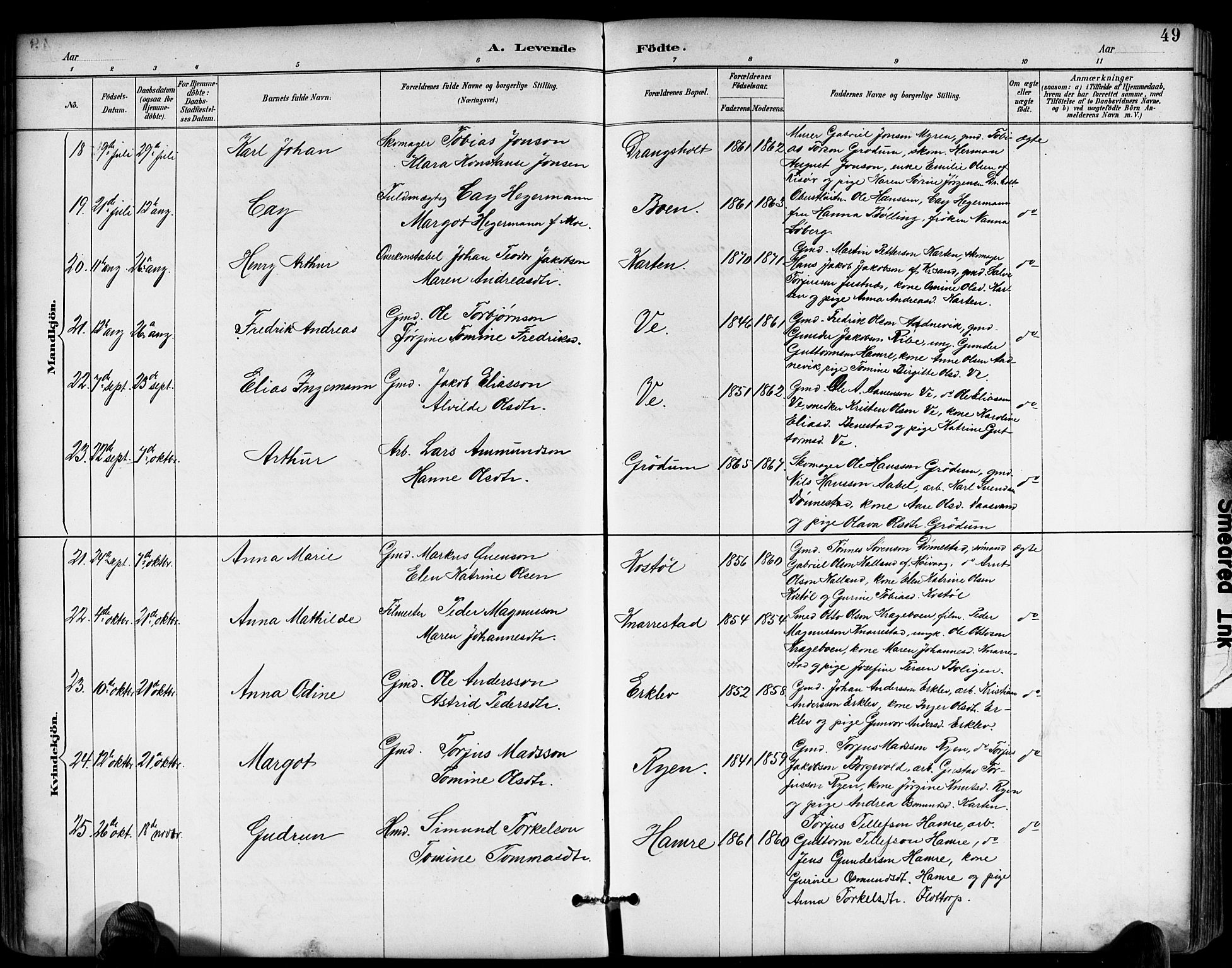 Tveit sokneprestkontor, AV/SAK-1111-0043/F/Fb/L0004: Parish register (copy) no. B 4, 1887-1914, p. 49