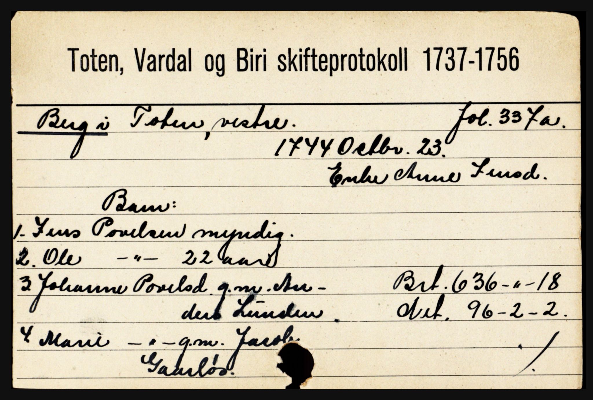 Toten tingrett, SAH/TING-006/J, 1657-1903, p. 1265