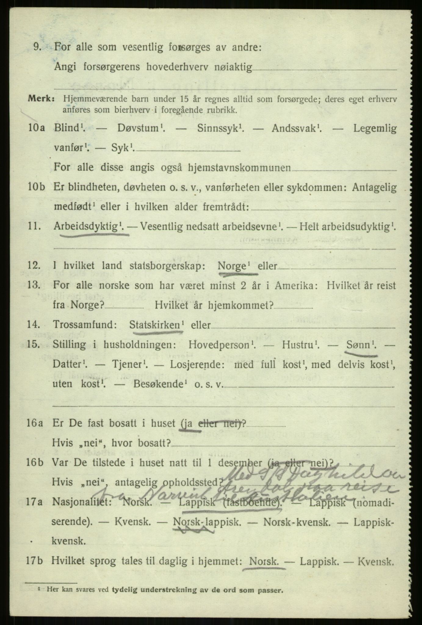 SATØ, 1920 census for Lenvik, 1920, p. 9237