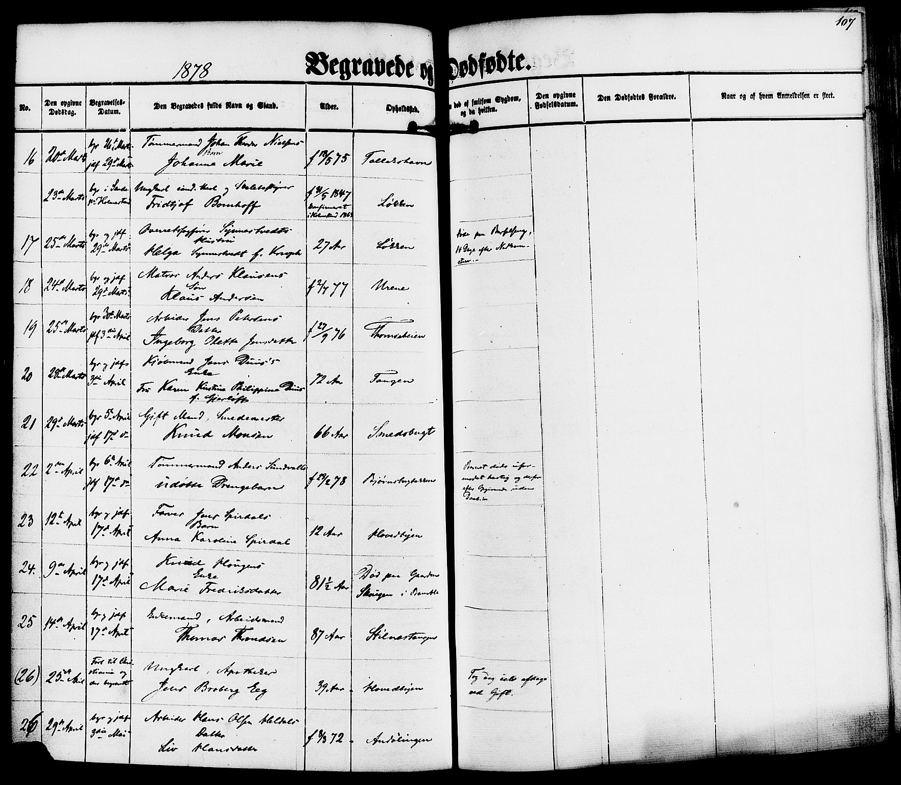 Kragerø kirkebøker, SAKO/A-278/F/Fa/L0010: Parish register (official) no. 10, 1861-1885, p. 107