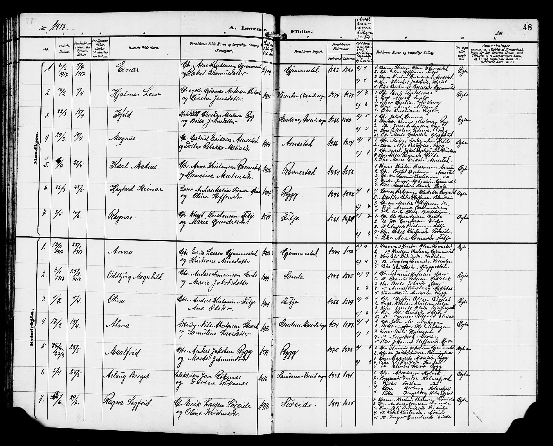 Gloppen sokneprestembete, SAB/A-80101/H/Hab/Habd/L0001: Parish register (copy) no. D 1, 1892-1921, p. 48