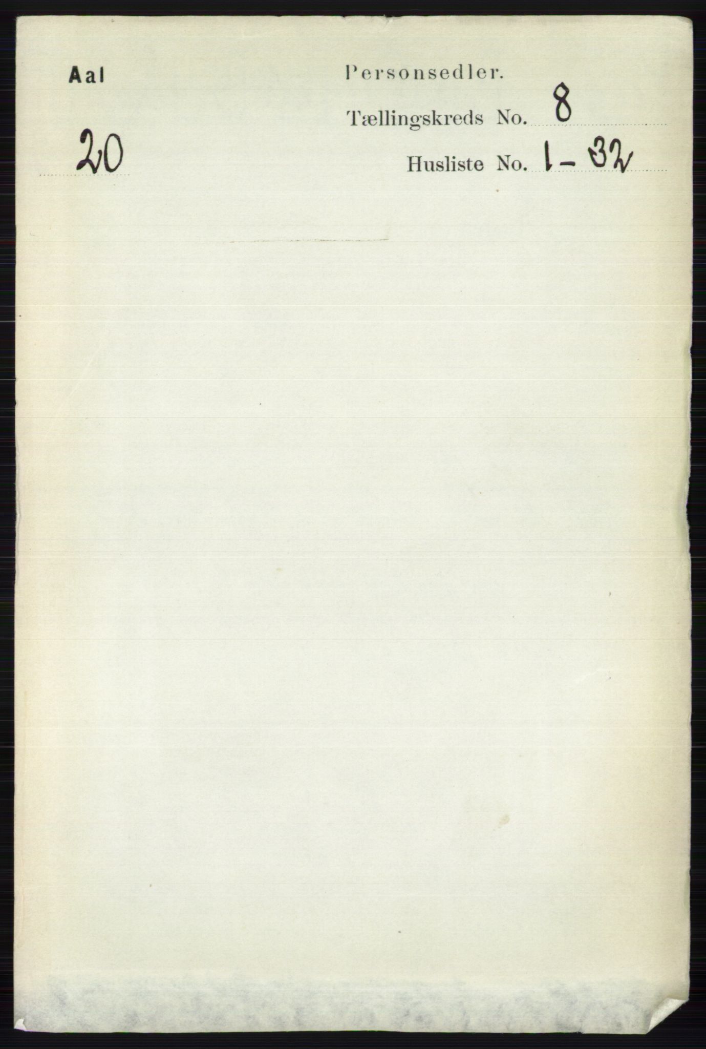 RA, 1891 census for 0619 Ål, 1891, p. 2092