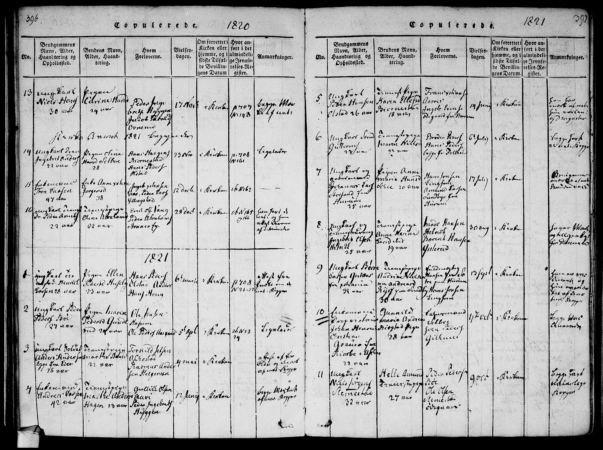 Røyken kirkebøker, SAKO/A-241/F/Fa/L0004: Parish register (official) no. 4, 1814-1832, p. 396-397