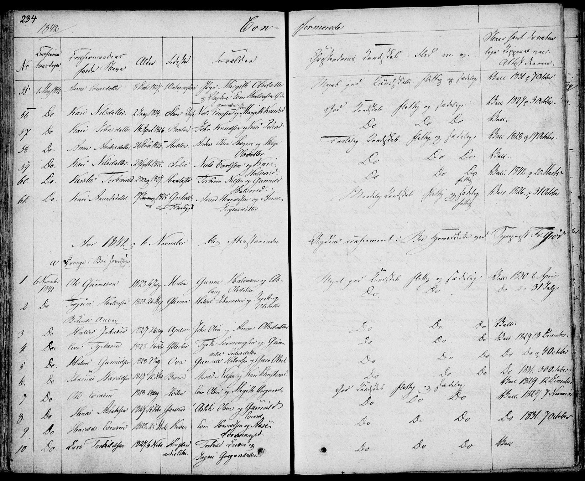 Bø kirkebøker, SAKO/A-257/F/Fa/L0007: Parish register (official) no. 7, 1831-1848, p. 234