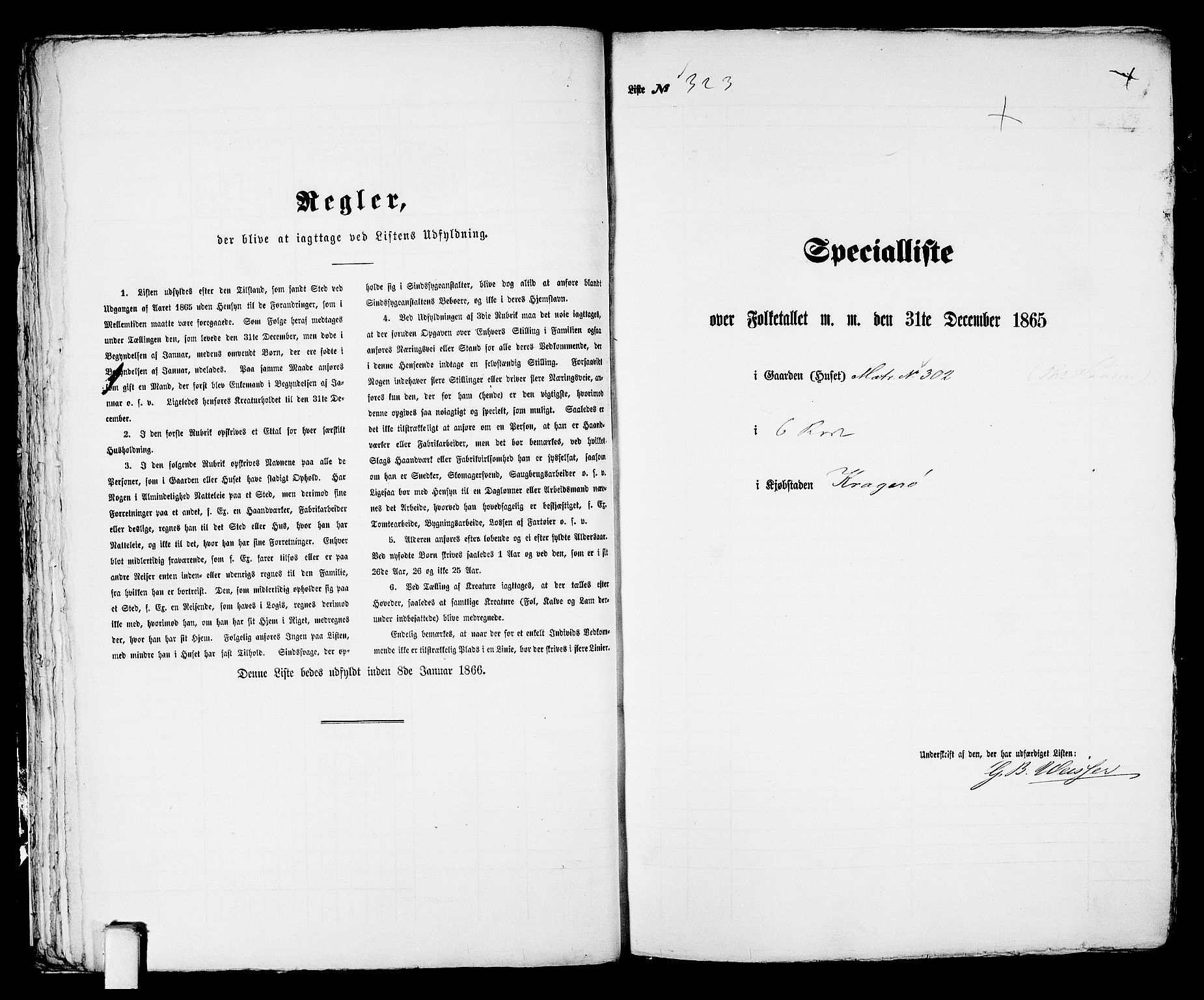 RA, 1865 census for Kragerø/Kragerø, 1865, p. 661