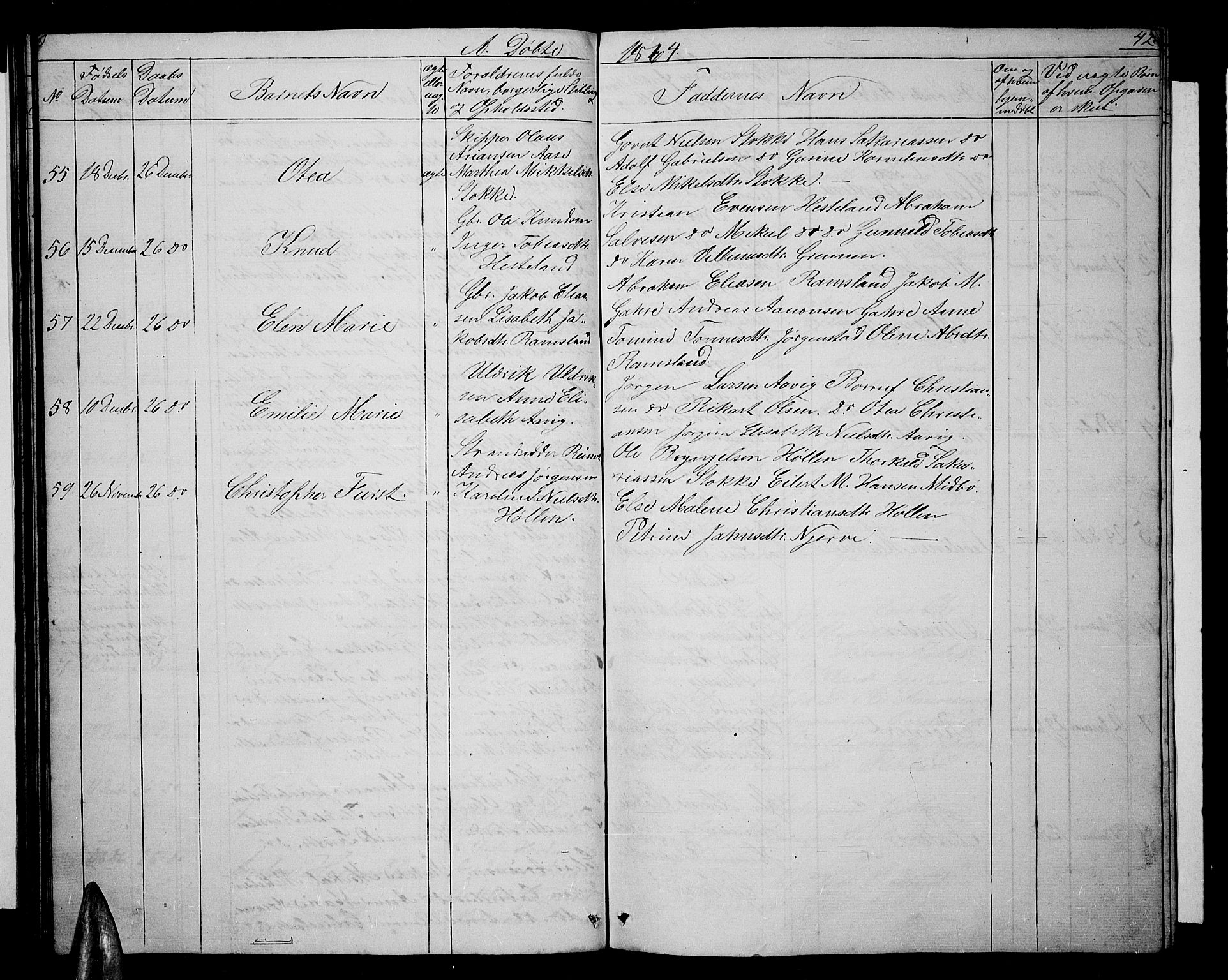 Sør-Audnedal sokneprestkontor, SAK/1111-0039/F/Fb/Fba/L0002: Parish register (copy) no. B 2, 1853-1878, p. 42