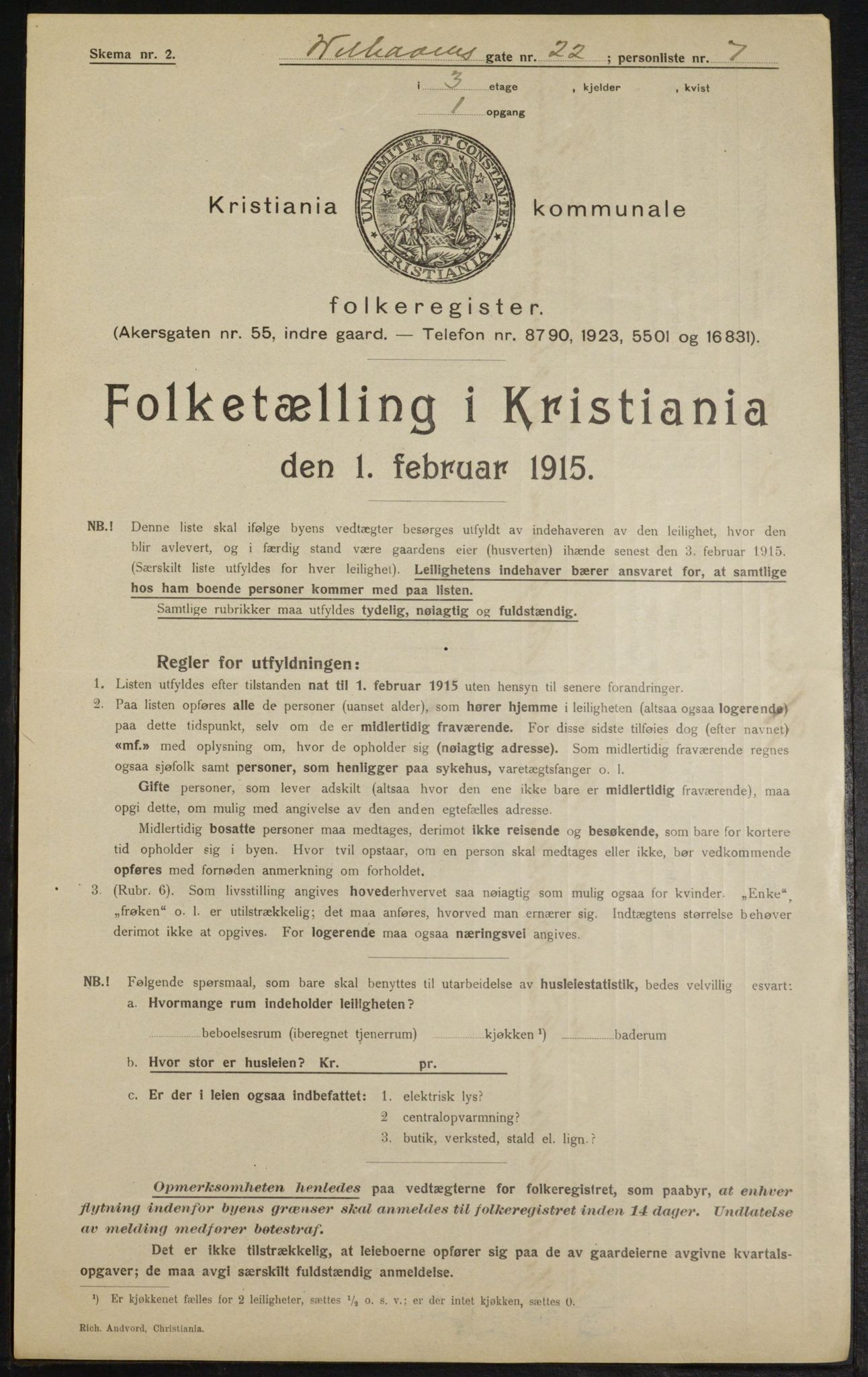 OBA, Municipal Census 1915 for Kristiania, 1915, p. 128332