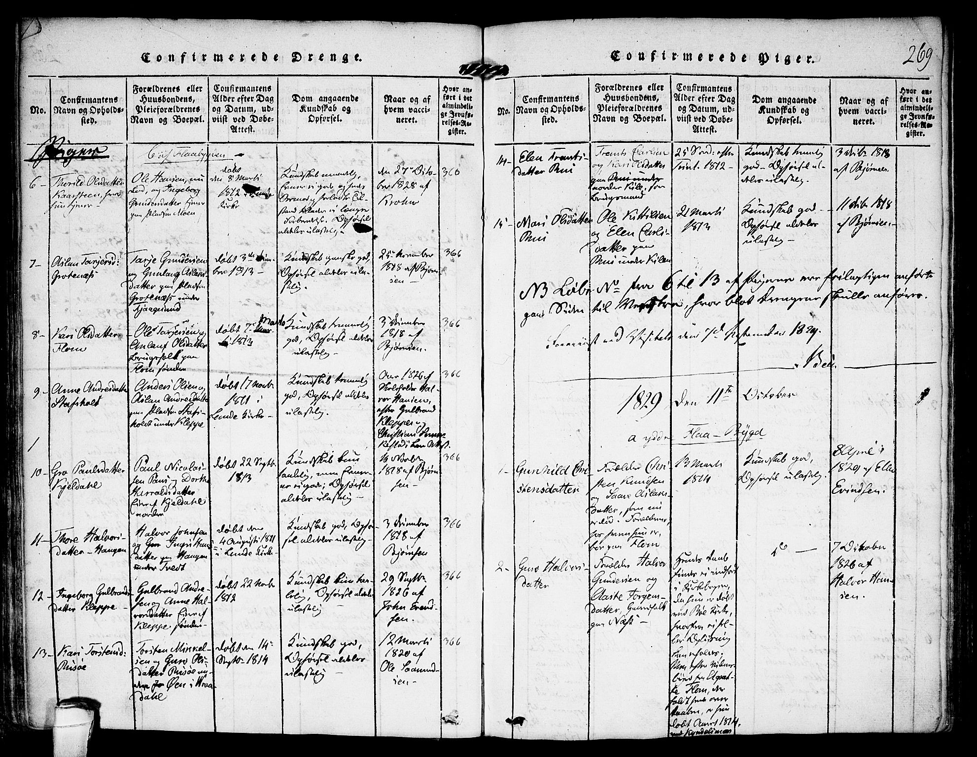 Kviteseid kirkebøker, SAKO/A-276/F/Fa/L0005: Parish register (official) no. I 5, 1815-1836, p. 269