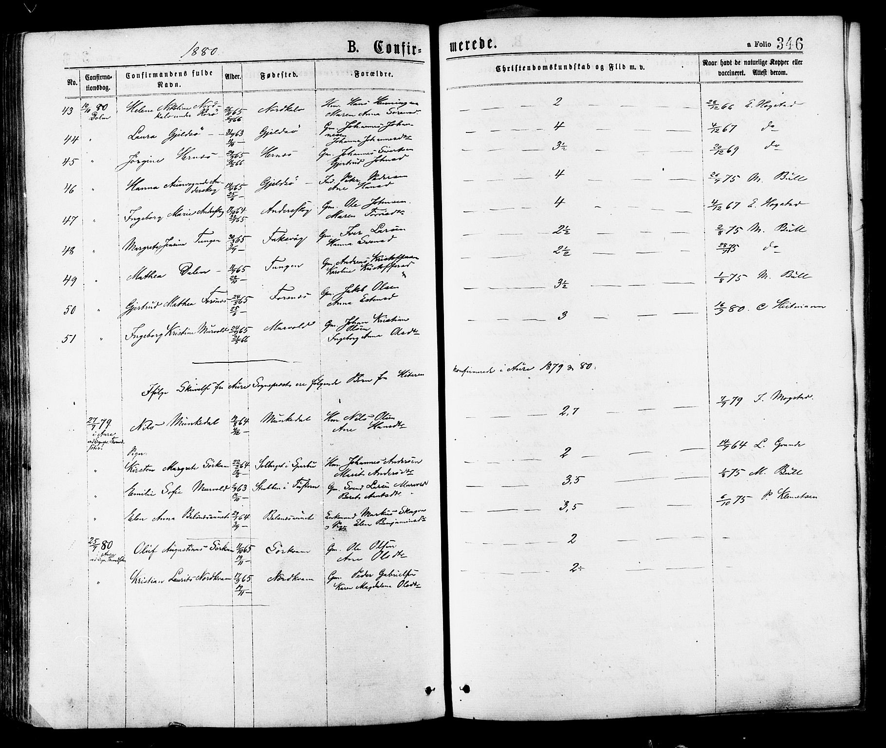 Ministerialprotokoller, klokkerbøker og fødselsregistre - Sør-Trøndelag, SAT/A-1456/634/L0532: Parish register (official) no. 634A08, 1871-1881, p. 346