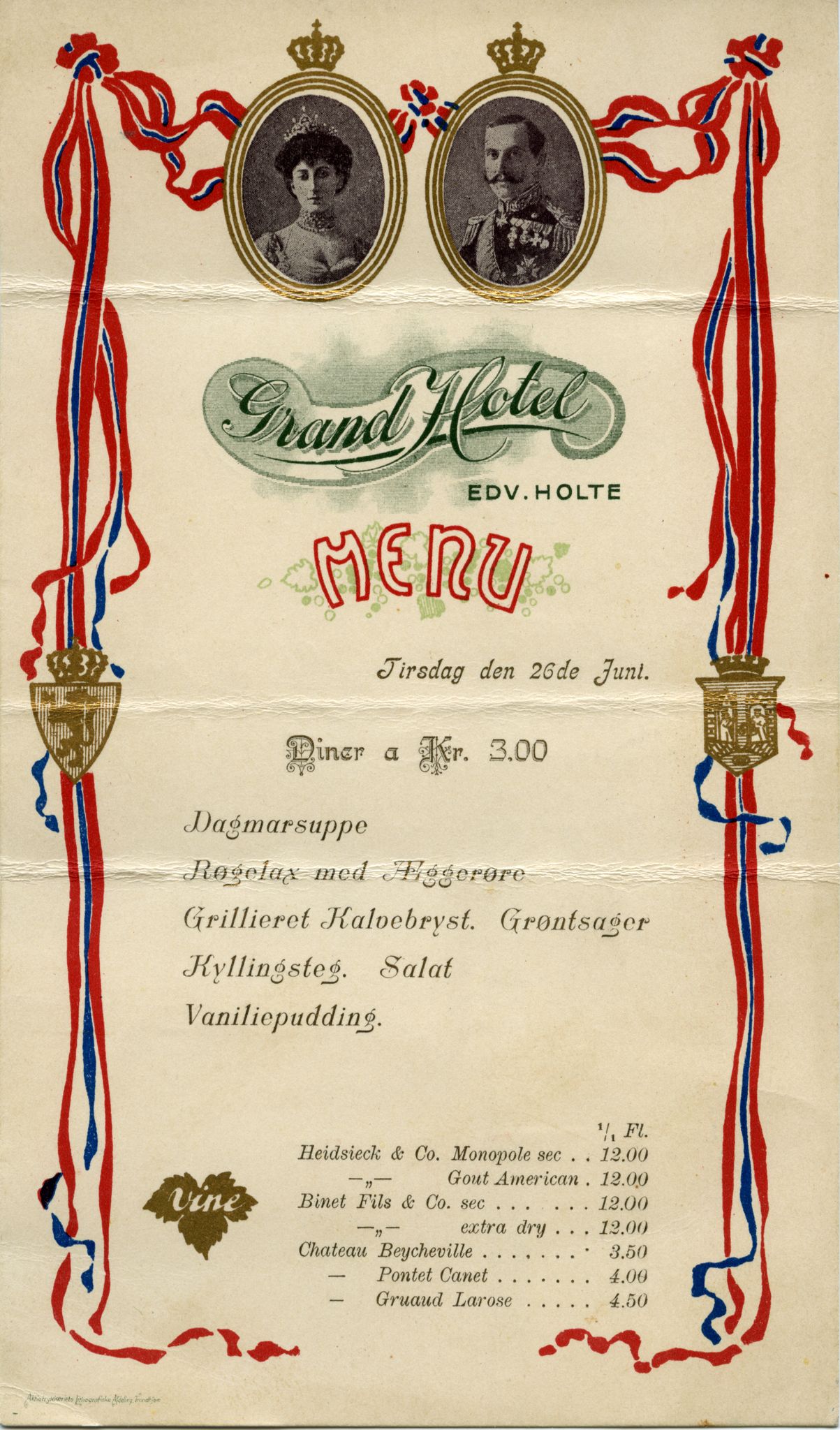 Byfogd Gottfried G. Klem, VLFK/A-1499/F/L0001/0001/0012: Ymse dokument knytt til kroninga av Kong Haakon og Dronning Maud i 1906 / Ymse dokument knytt til kroninga av Kong Haakon og Dronning Maud i 1906, 1906