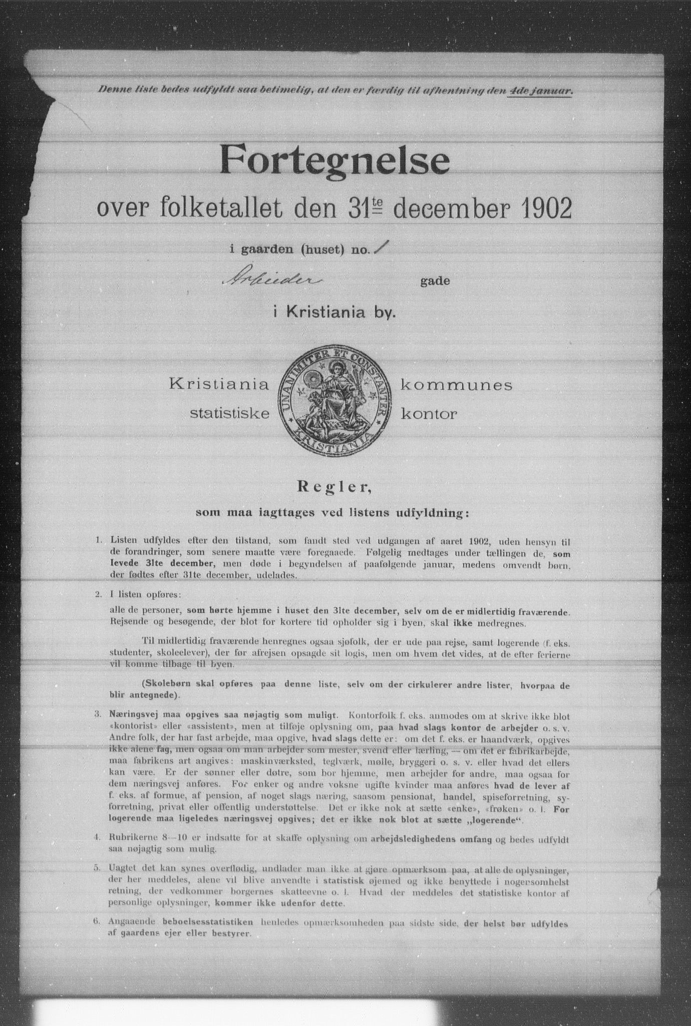 OBA, Municipal Census 1902 for Kristiania, 1902, p. 416