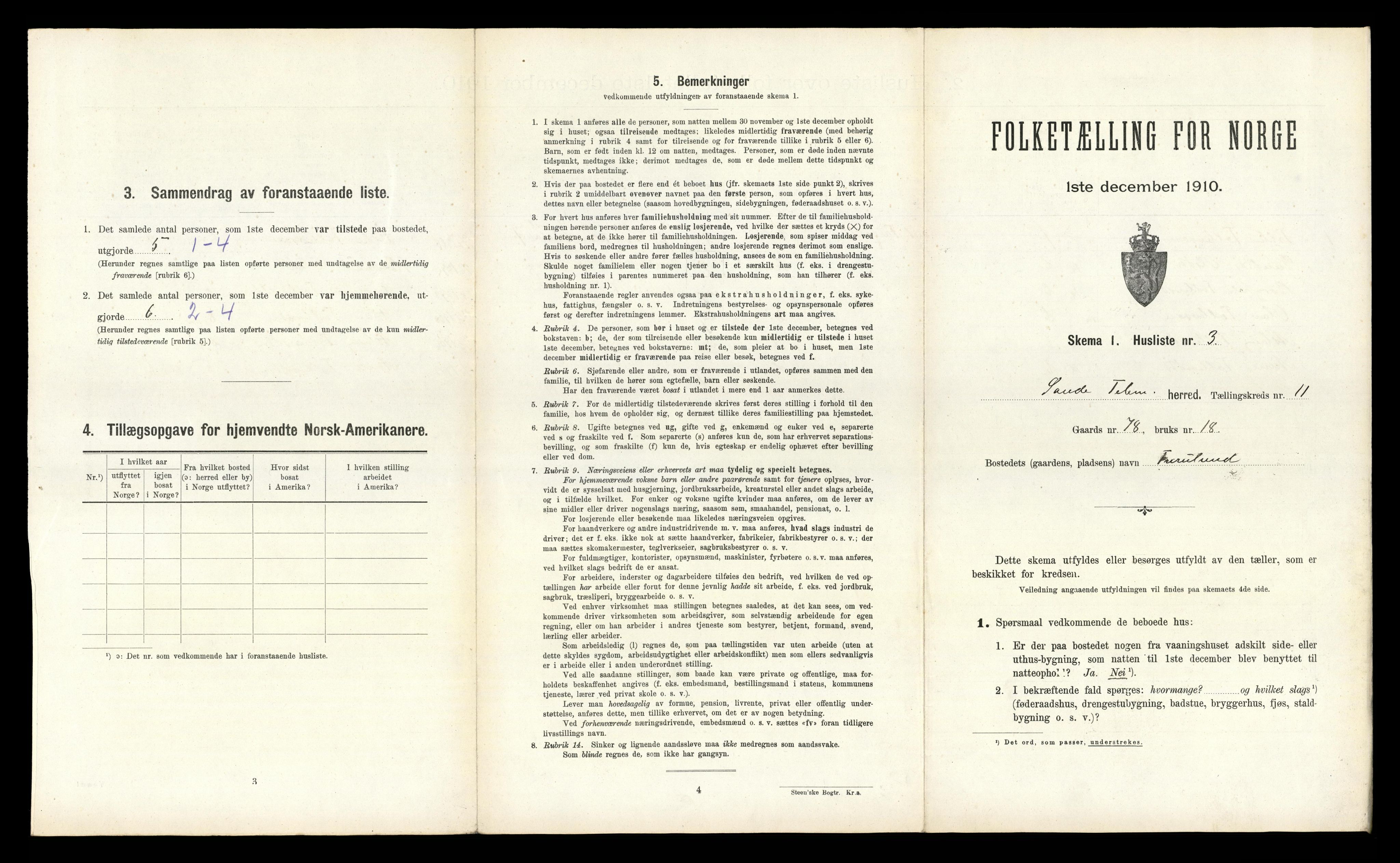 RA, 1910 census for Sauherad, 1910, p. 1149