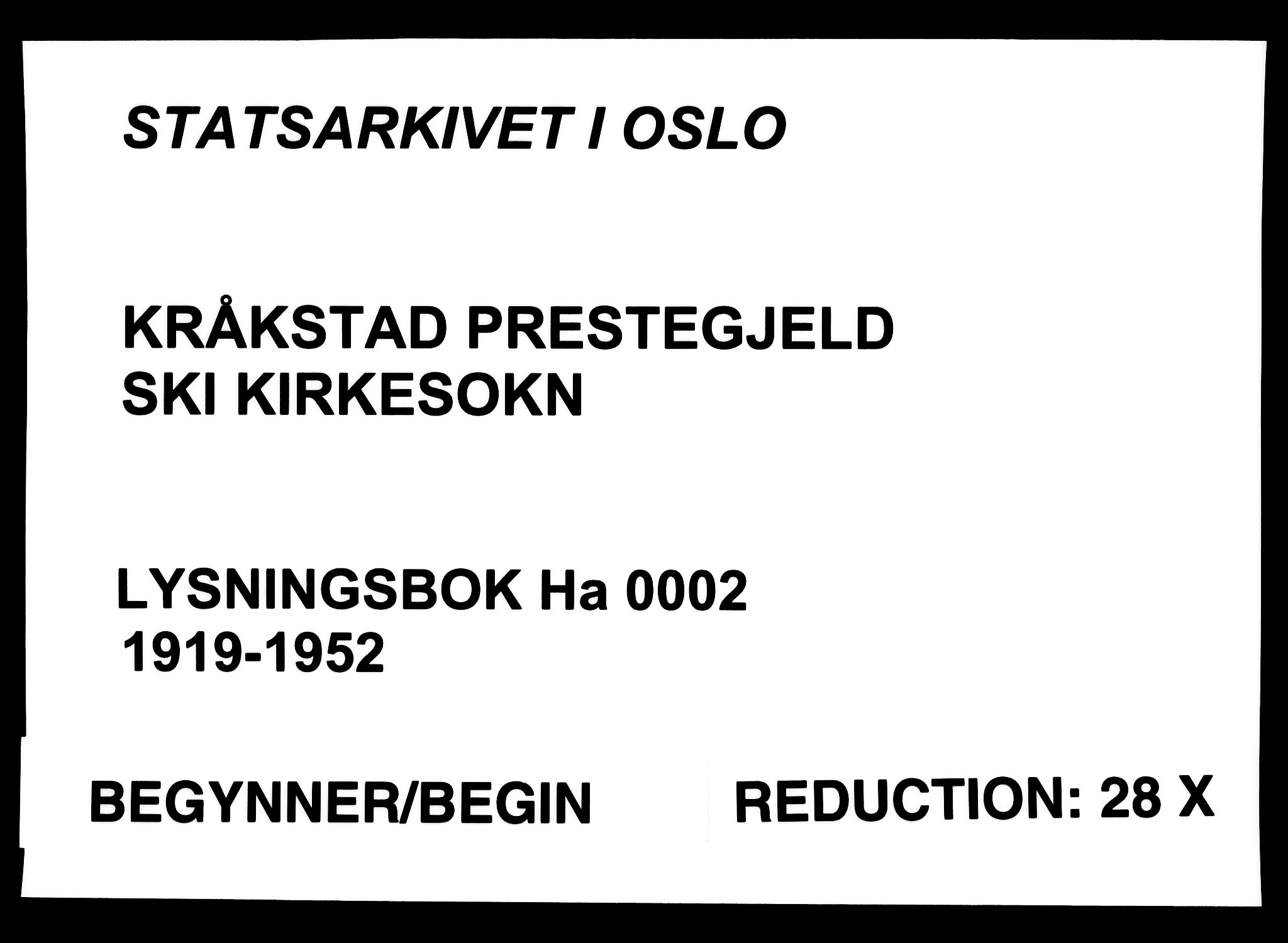 Kråkstad prestekontor Kirkebøker, AV/SAO-A-10125a/H/Hb/L0001: Banns register no. II 1, 1919-1952