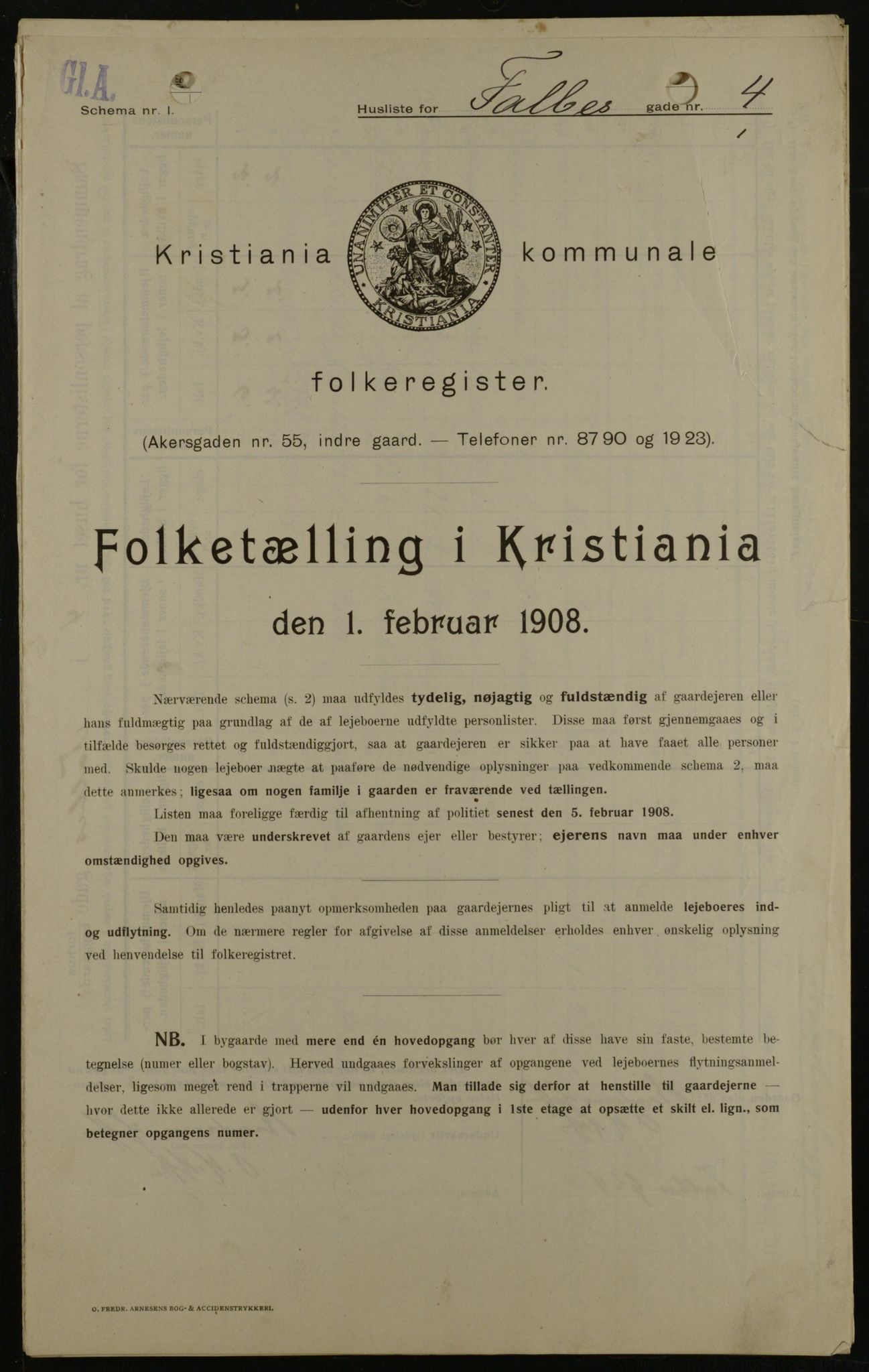 OBA, Municipal Census 1908 for Kristiania, 1908, p. 21051