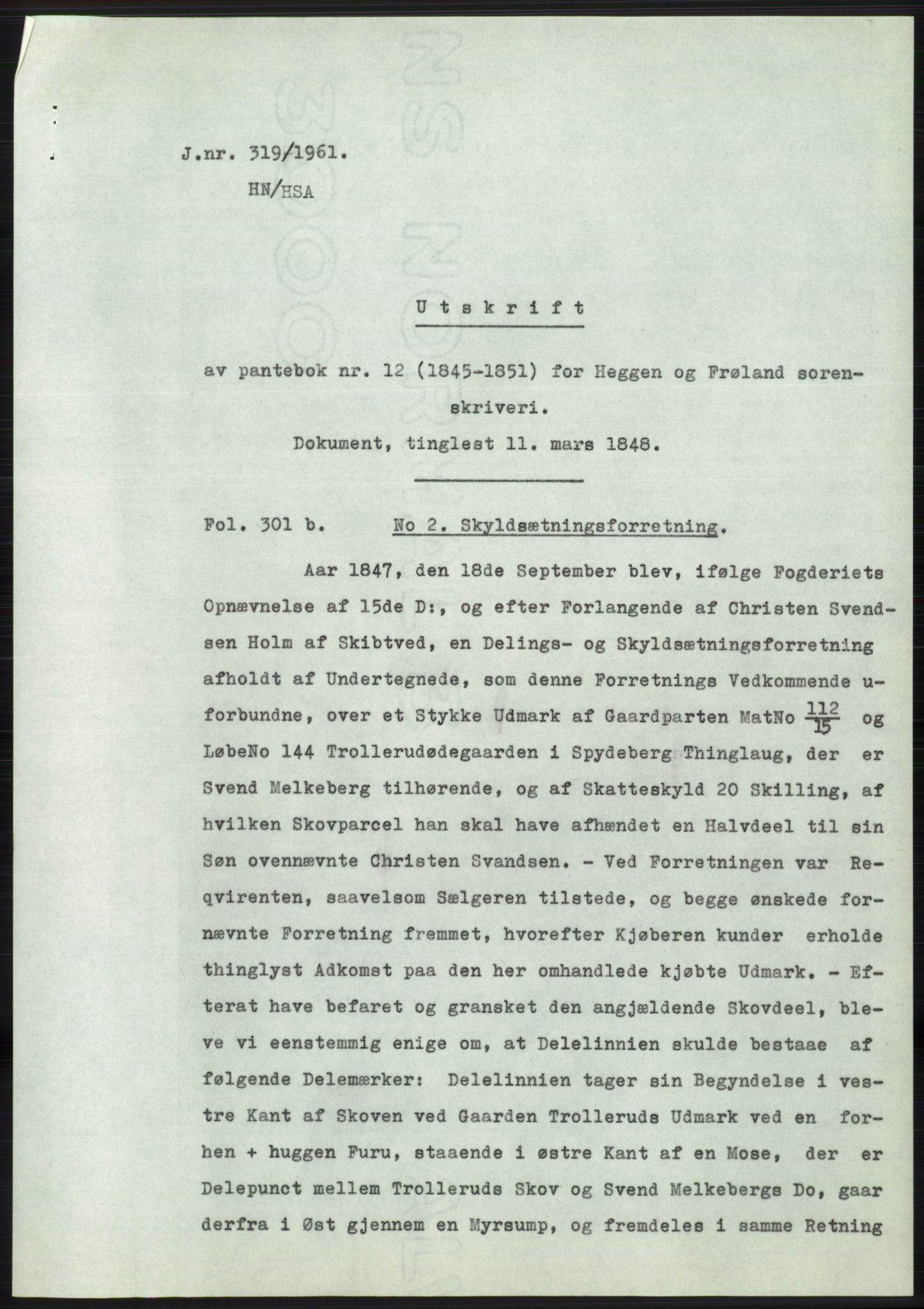Statsarkivet i Oslo, AV/SAO-A-10621/Z/Zd/L0013: Avskrifter, j.nr 16-1099/1961, 1961, p. 187