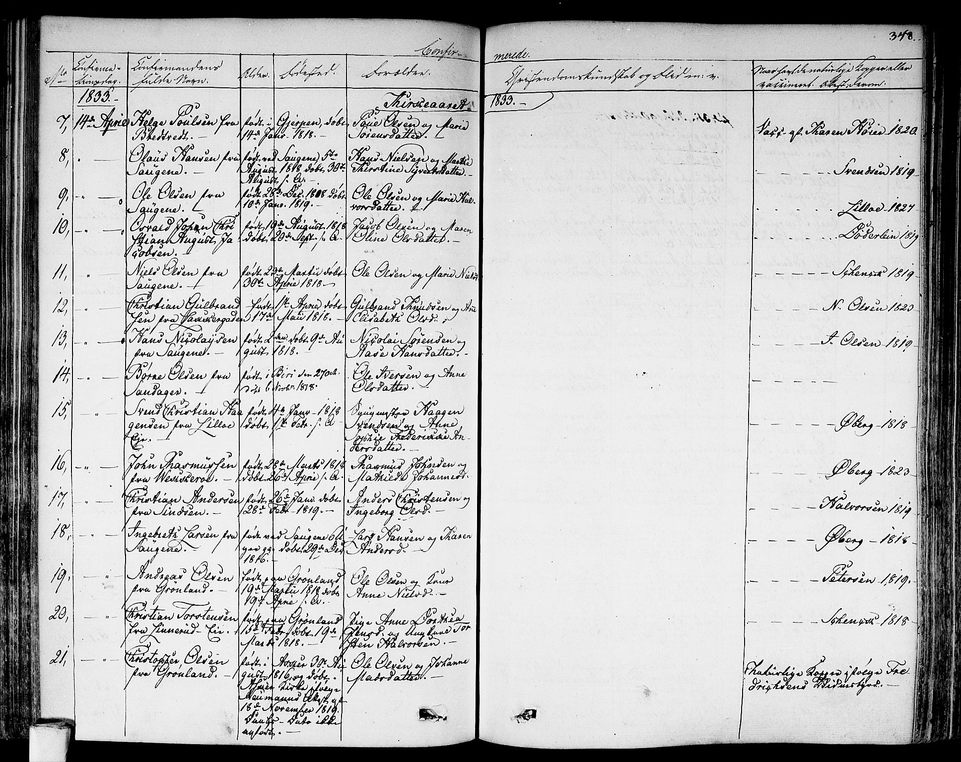 Aker prestekontor kirkebøker, AV/SAO-A-10861/F/L0013: Parish register (official) no. 13, 1828-1837, p. 348