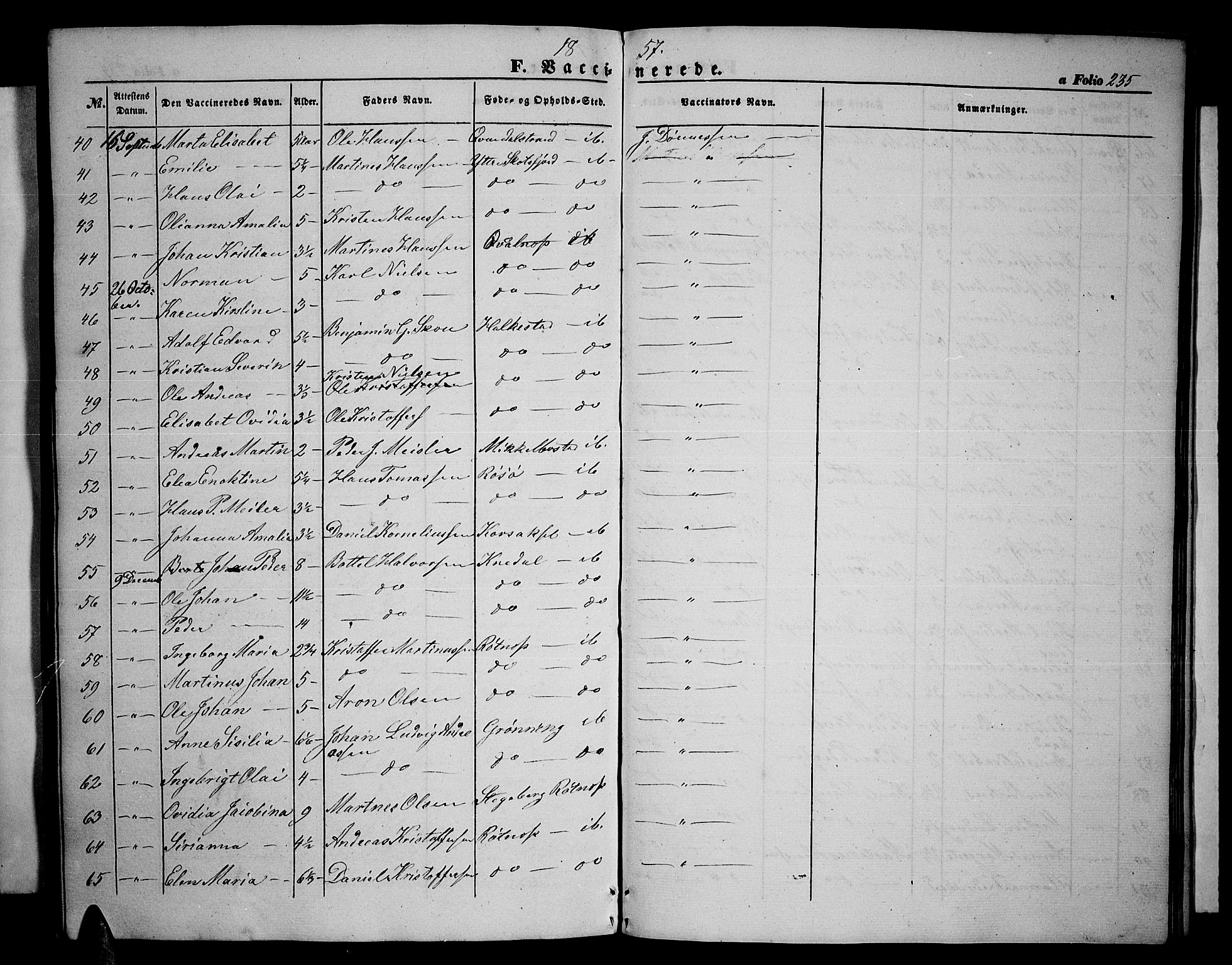 Ministerialprotokoller, klokkerbøker og fødselsregistre - Nordland, SAT/A-1459/855/L0814: Parish register (copy) no. 855C03, 1851-1864, p. 235