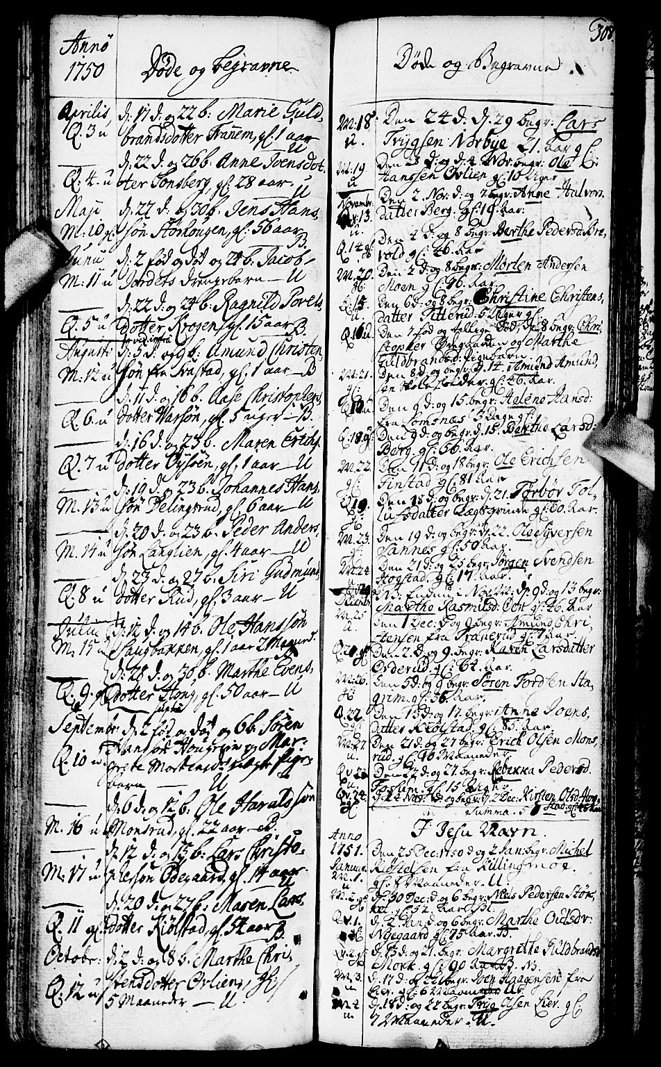 Aurskog prestekontor Kirkebøker, SAO/A-10304a/F/Fa/L0002: Parish register (official) no. I 2, 1735-1766, p. 308