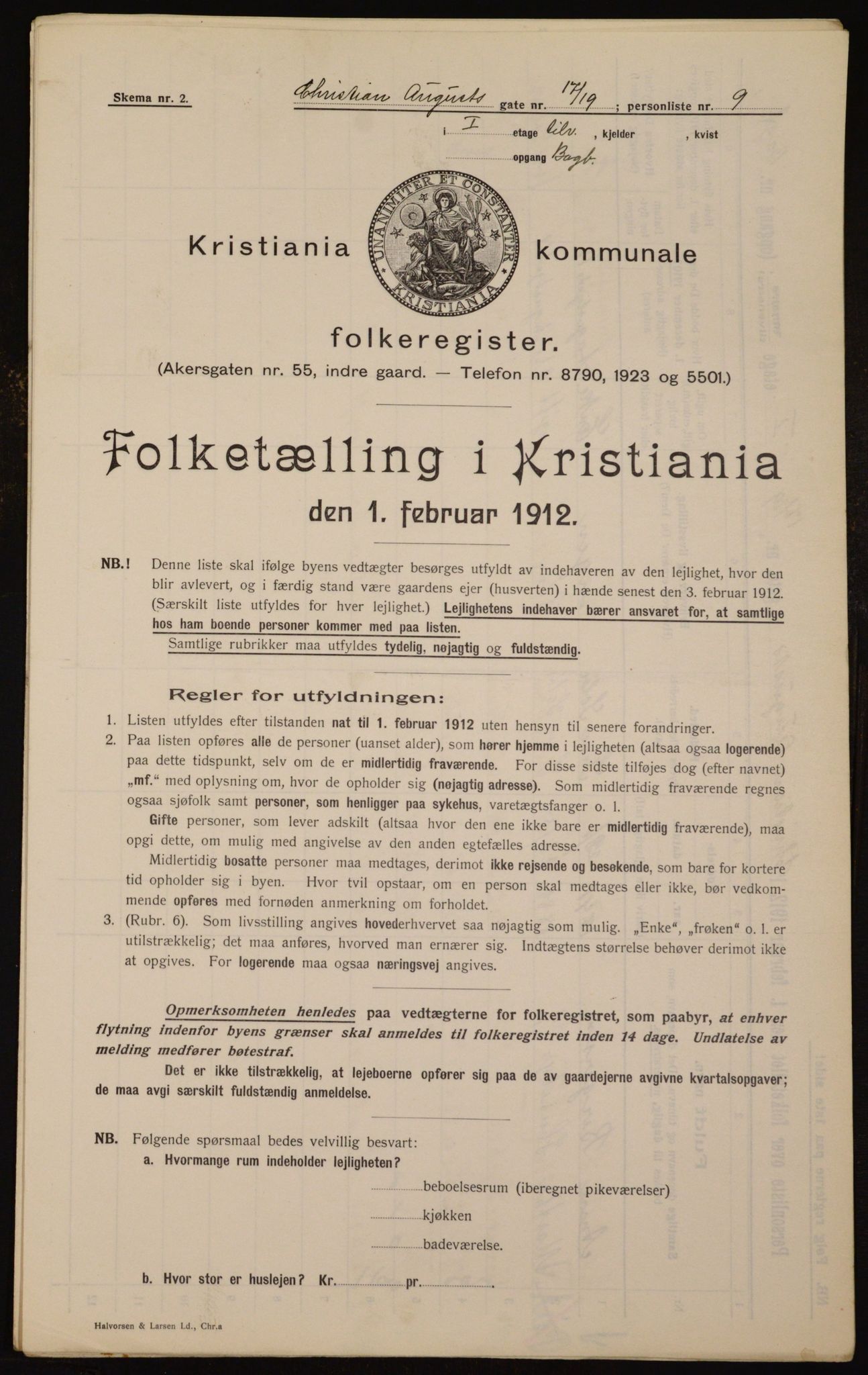 OBA, Municipal Census 1912 for Kristiania, 1912, p. 54342