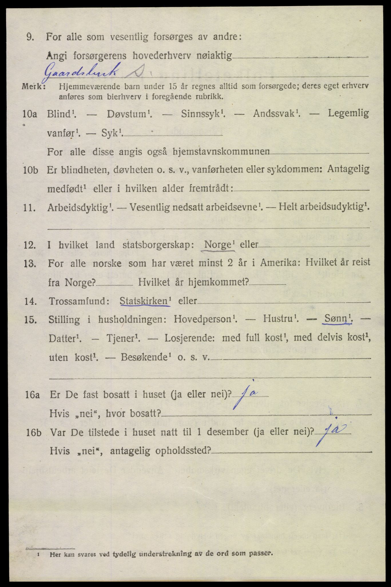 SAK, 1920 census for Froland, 1920, p. 1874