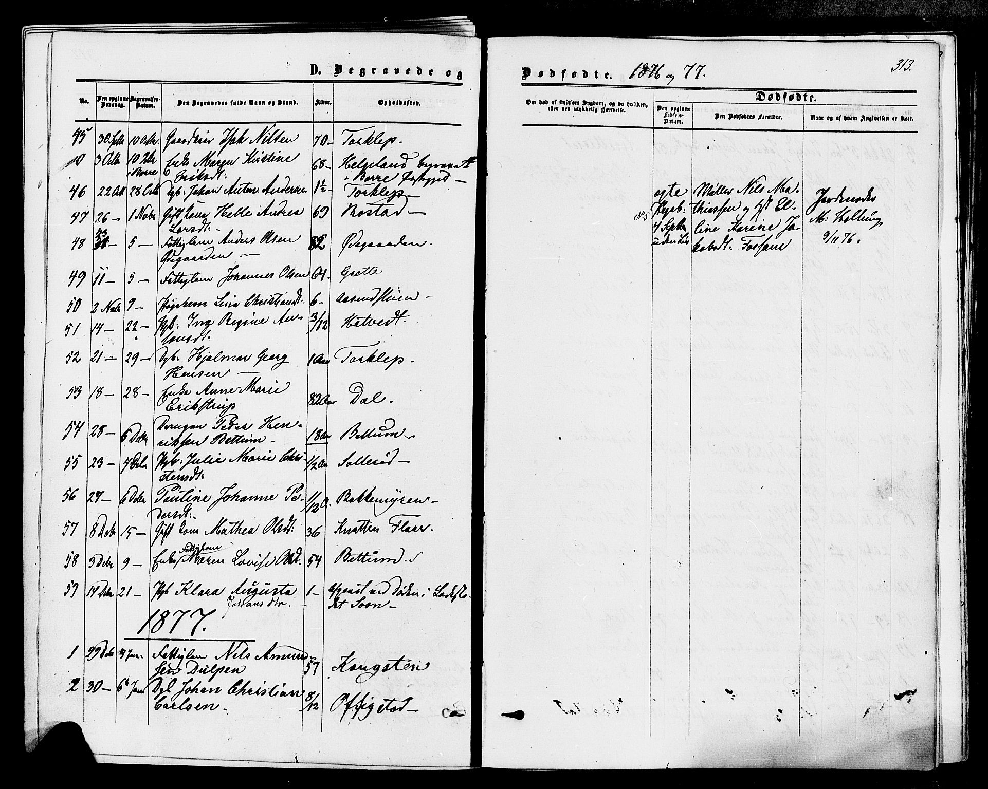 Våle kirkebøker, SAKO/A-334/F/Fa/L0010: Parish register (official) no. I 10, 1861-1877, p. 313