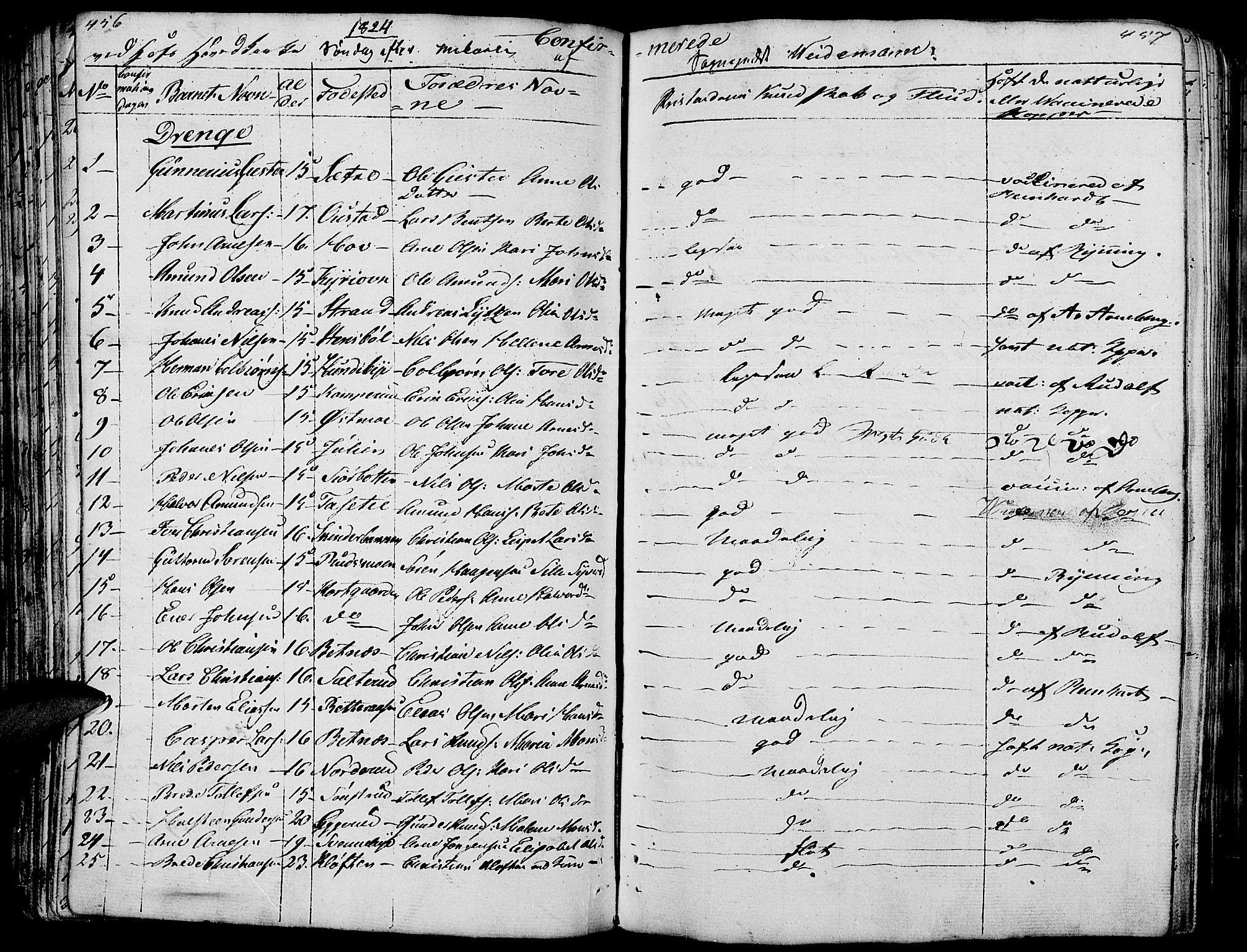 Hof prestekontor, SAH/PREST-038/H/Ha/Haa/L0006: Parish register (official) no. 6, 1822-1841, p. 456-457