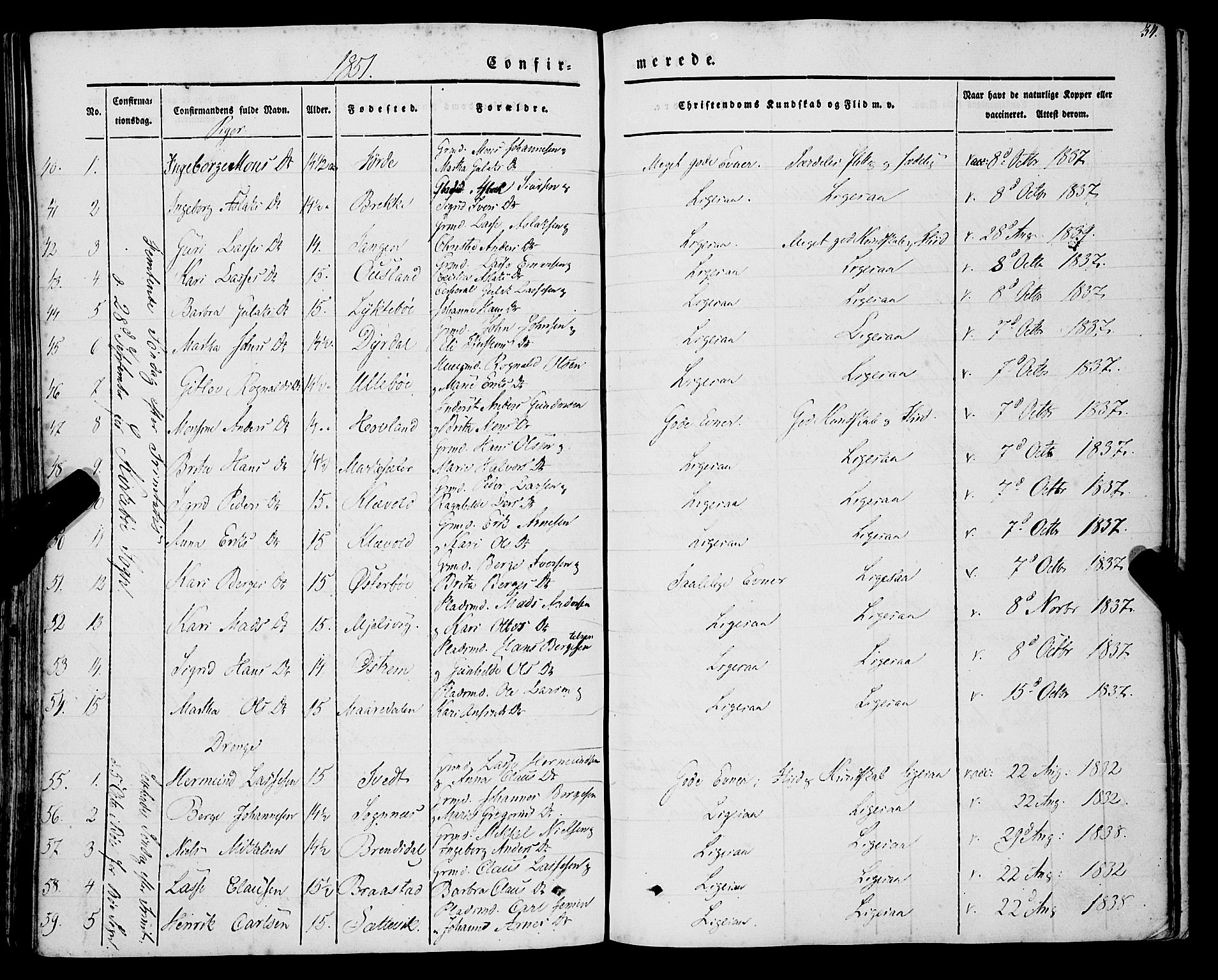 Lavik sokneprestembete, AV/SAB-A-80901: Parish register (official) no. A 3, 1843-1863, p. 34