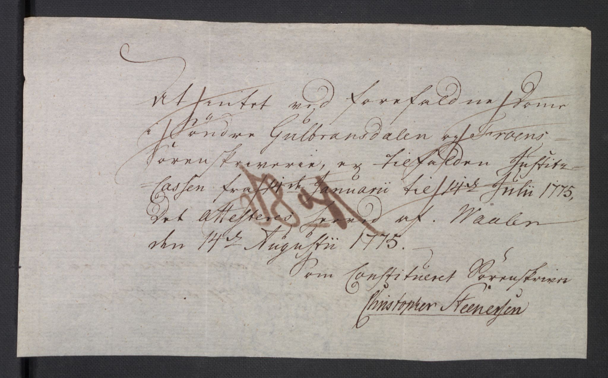 Rentekammeret inntil 1814, Reviderte regnskaper, Mindre regnskaper, RA/EA-4068/Rb/L0014: Opplands amt, 1771-1779, p. 258