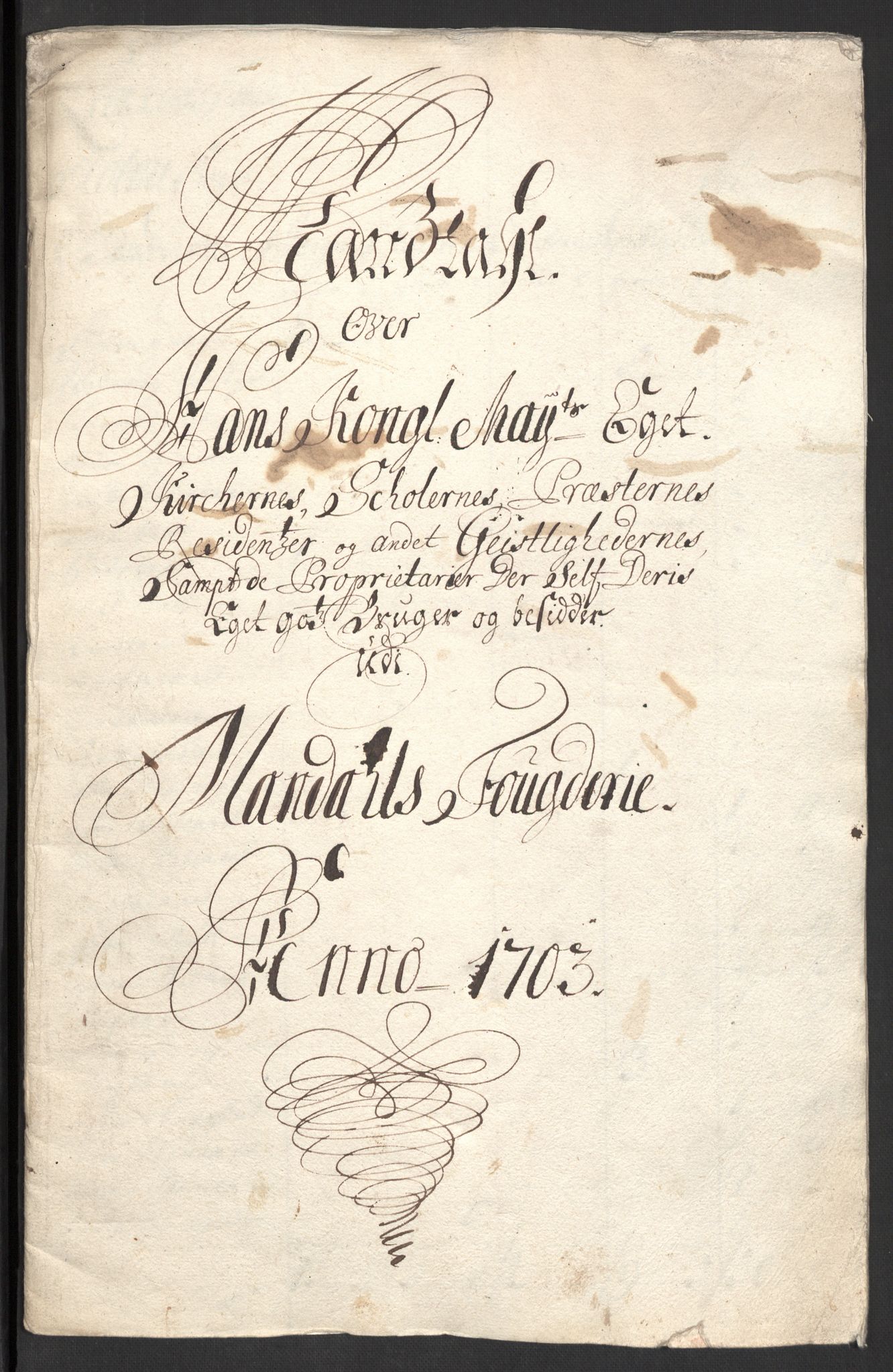 Rentekammeret inntil 1814, Reviderte regnskaper, Fogderegnskap, AV/RA-EA-4092/R43/L2550: Fogderegnskap Lista og Mandal, 1703-1704, p. 149