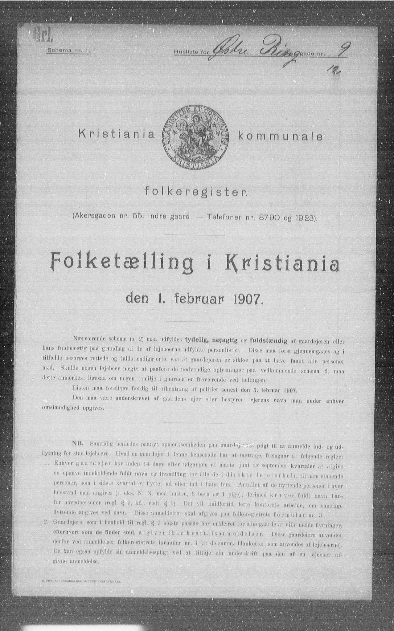 OBA, Municipal Census 1907 for Kristiania, 1907, p. 65791