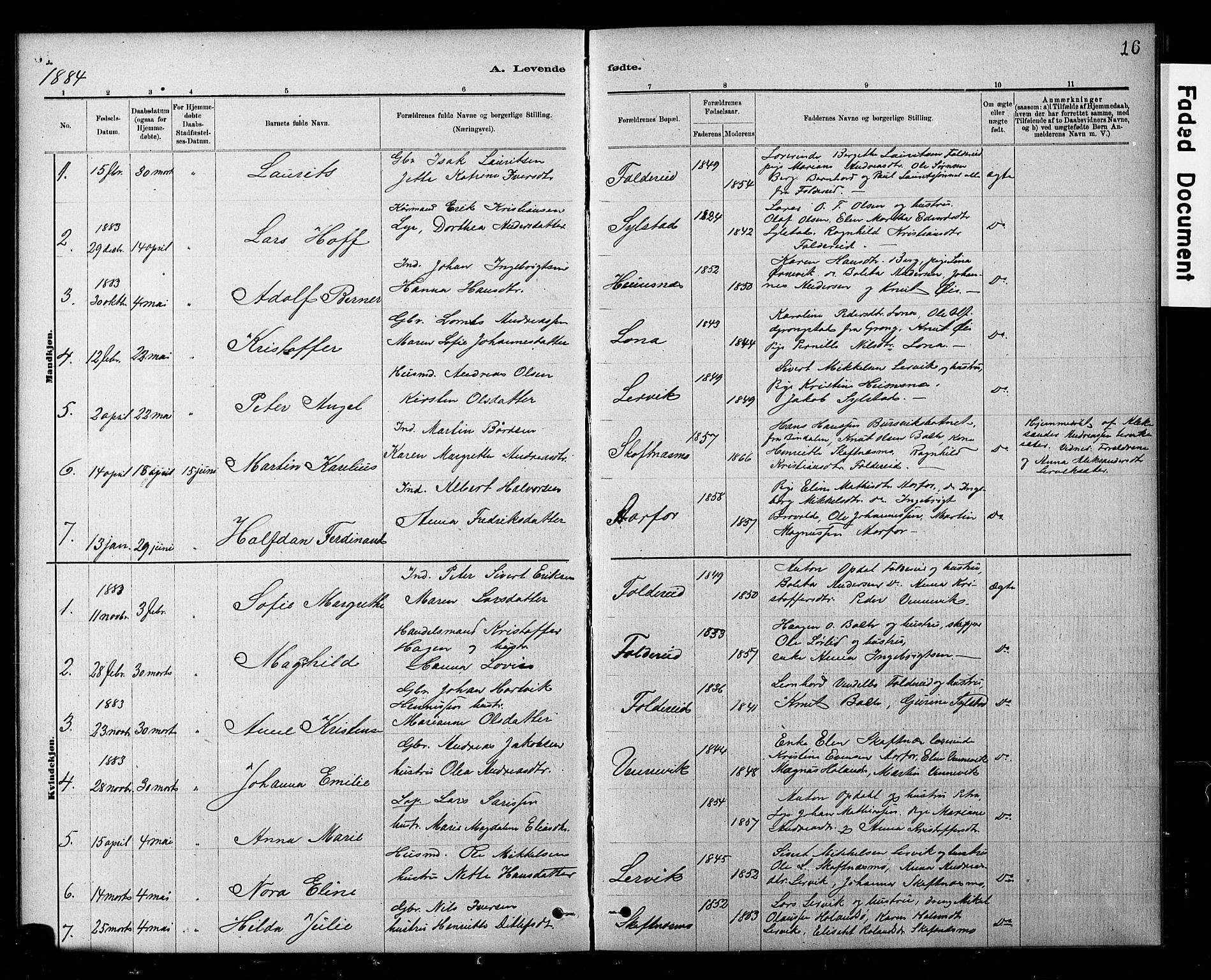 Ministerialprotokoller, klokkerbøker og fødselsregistre - Nord-Trøndelag, SAT/A-1458/783/L0661: Parish register (copy) no. 783C01, 1878-1893, p. 16