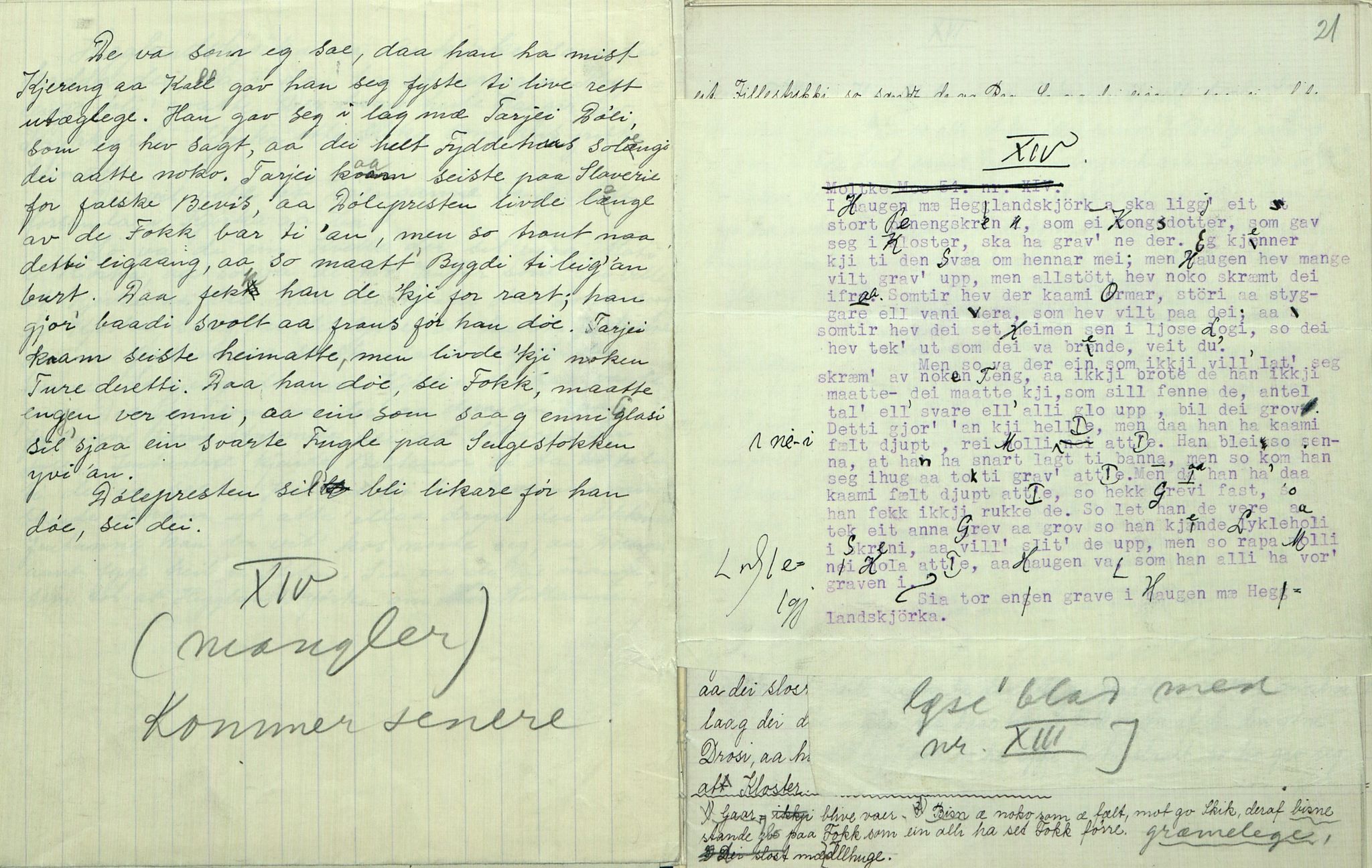 Rikard Berge, TEMU/TGM-A-1003/F/L0007/0040: 251-299 / 290 Avskrift av oppskrifter etter John og Haavor Lie. 1874. Etter bestemor. R. Berge, 1921, p. 21