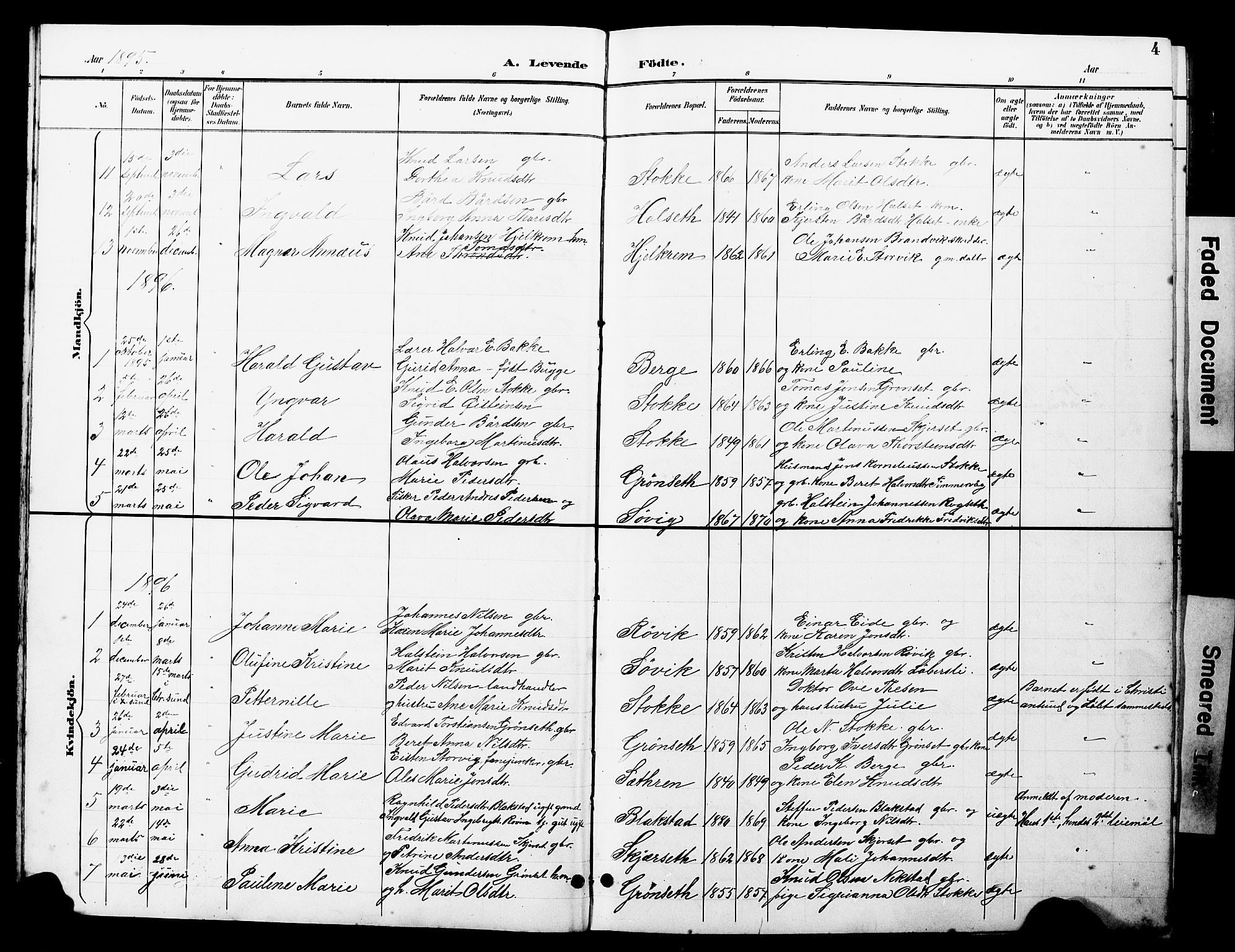 Ministerialprotokoller, klokkerbøker og fødselsregistre - Møre og Romsdal, AV/SAT-A-1454/585/L0973: Parish register (copy) no. 585C01, 1893-1930, p. 4