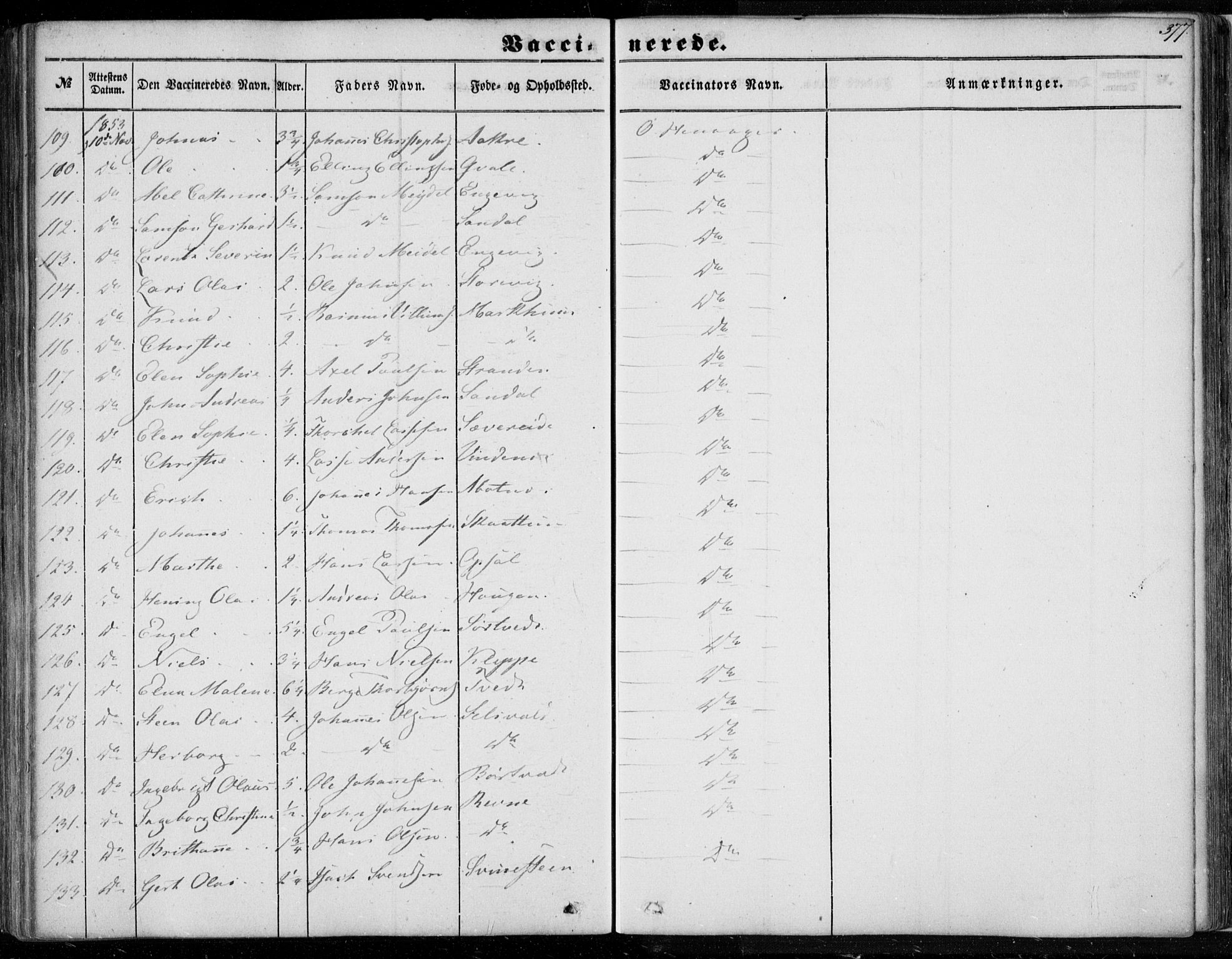 Os sokneprestembete, AV/SAB-A-99929: Parish register (official) no. A 16, 1851-1859, p. 377