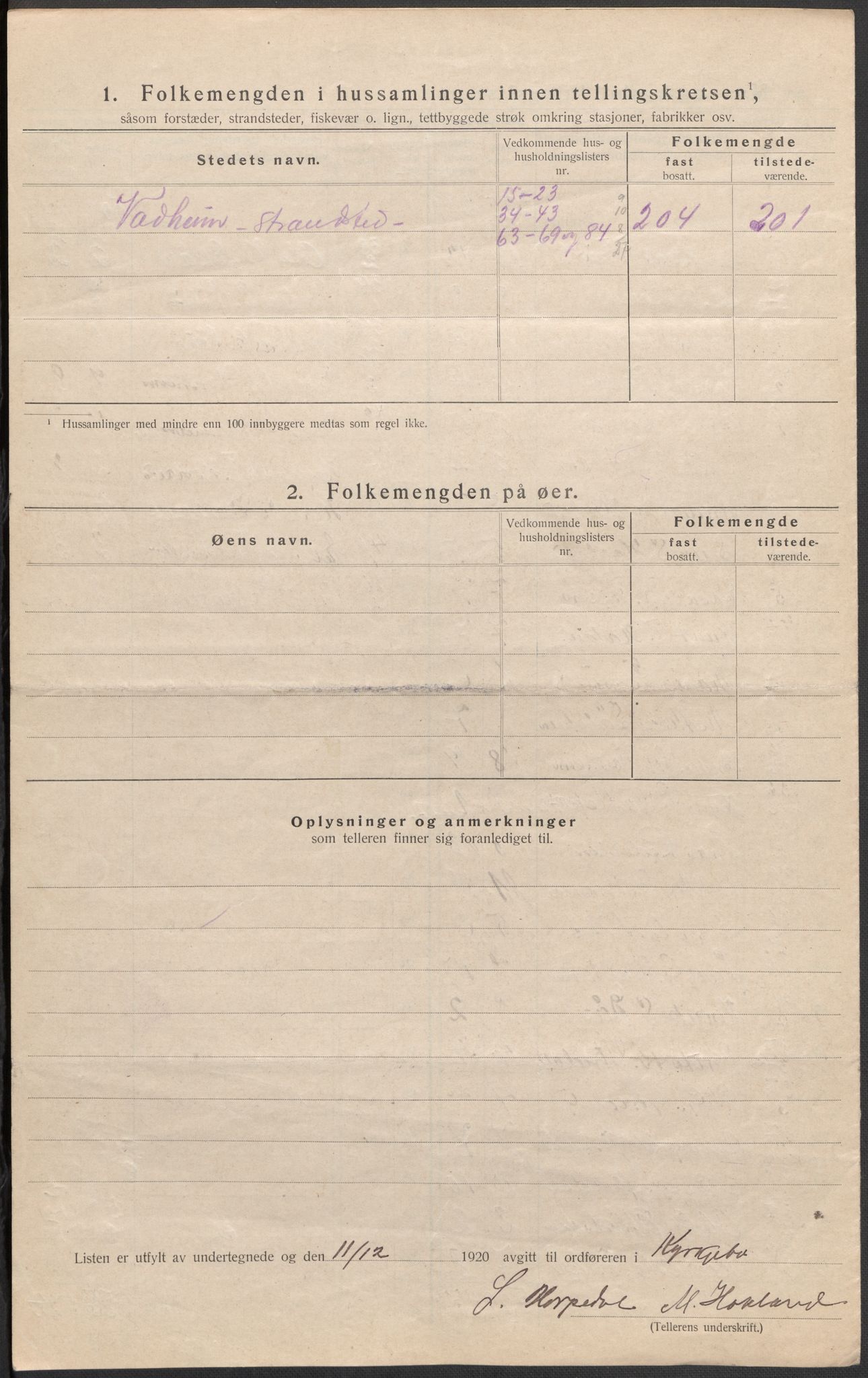 SAB, 1920 census for Kyrkjebø, 1920, p. 18