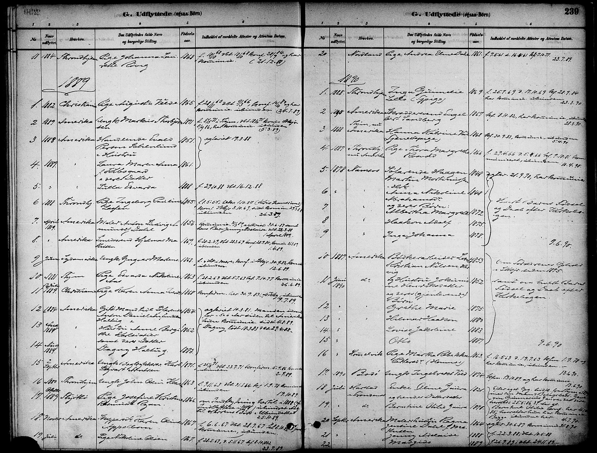 Ministerialprotokoller, klokkerbøker og fødselsregistre - Nord-Trøndelag, SAT/A-1458/739/L0371: Parish register (official) no. 739A03, 1881-1895, p. 239